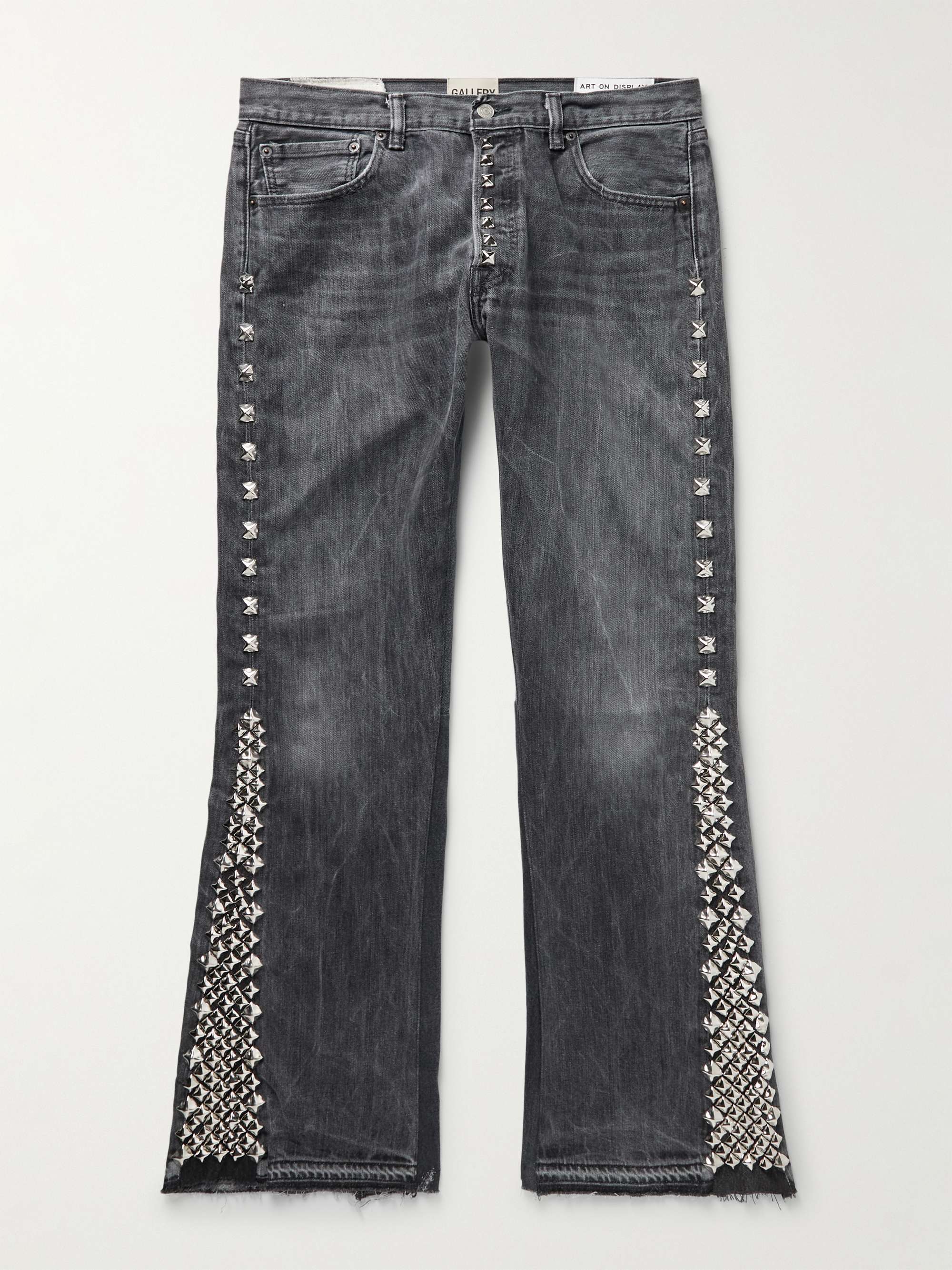 GALLERY DEPT. LA Slim-Fit Flared Frayed Studded Jeans