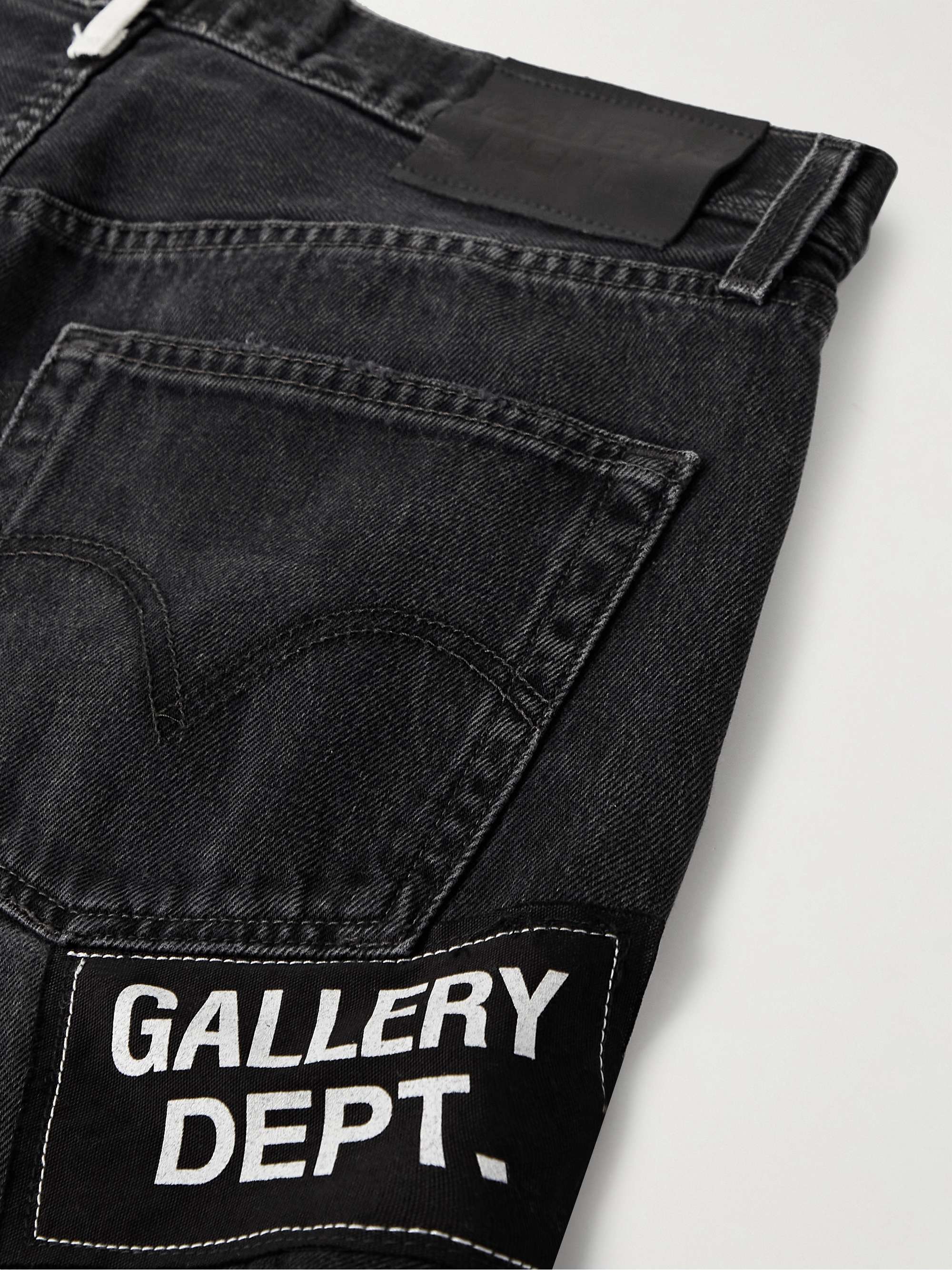 GALLERY DEPT. Slim-Fit Straight-Leg Painted Embroidered Distressed Jeans