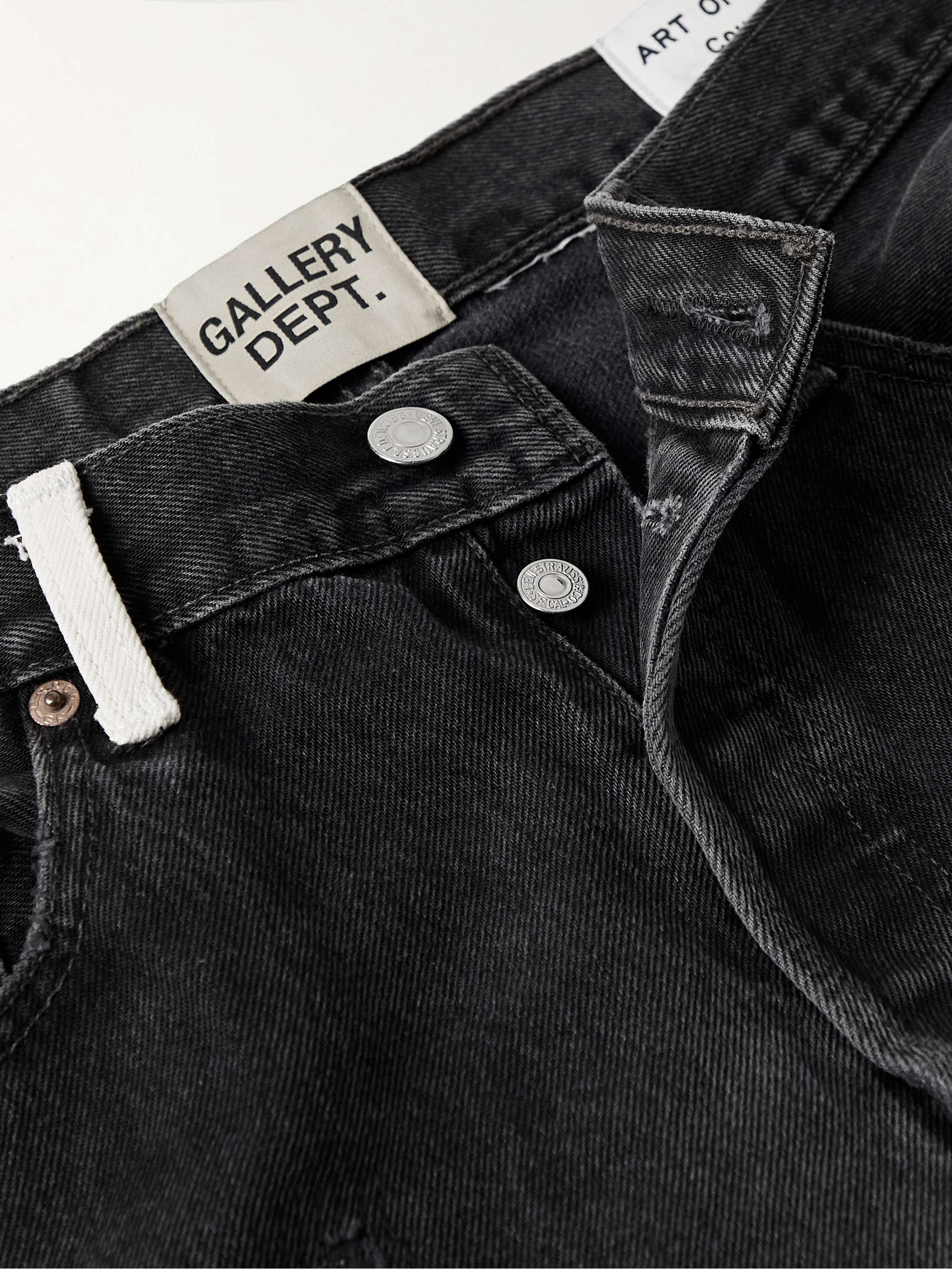 GALLERY DEPT. Slim-Fit Straight-Leg Painted Embroidered Distressed Jeans