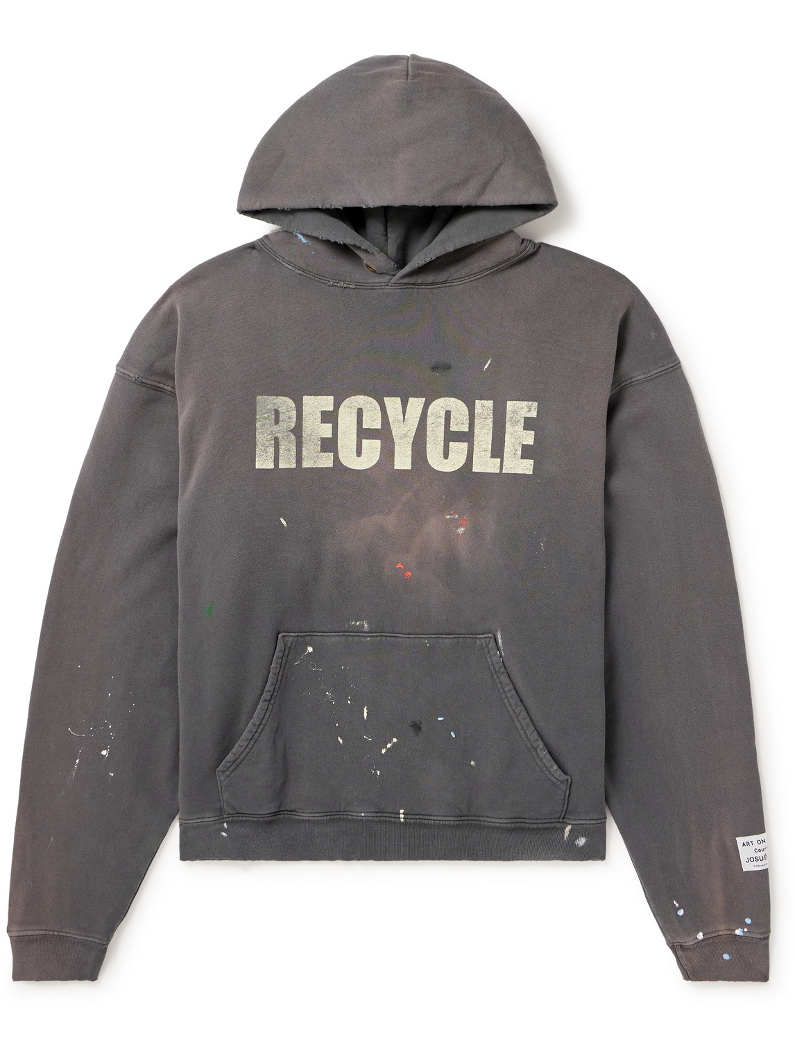 GALLERY DEPT. 90'S RECYCLE DISTRESSED PRINTED COTTON-JERSEY HOODIE