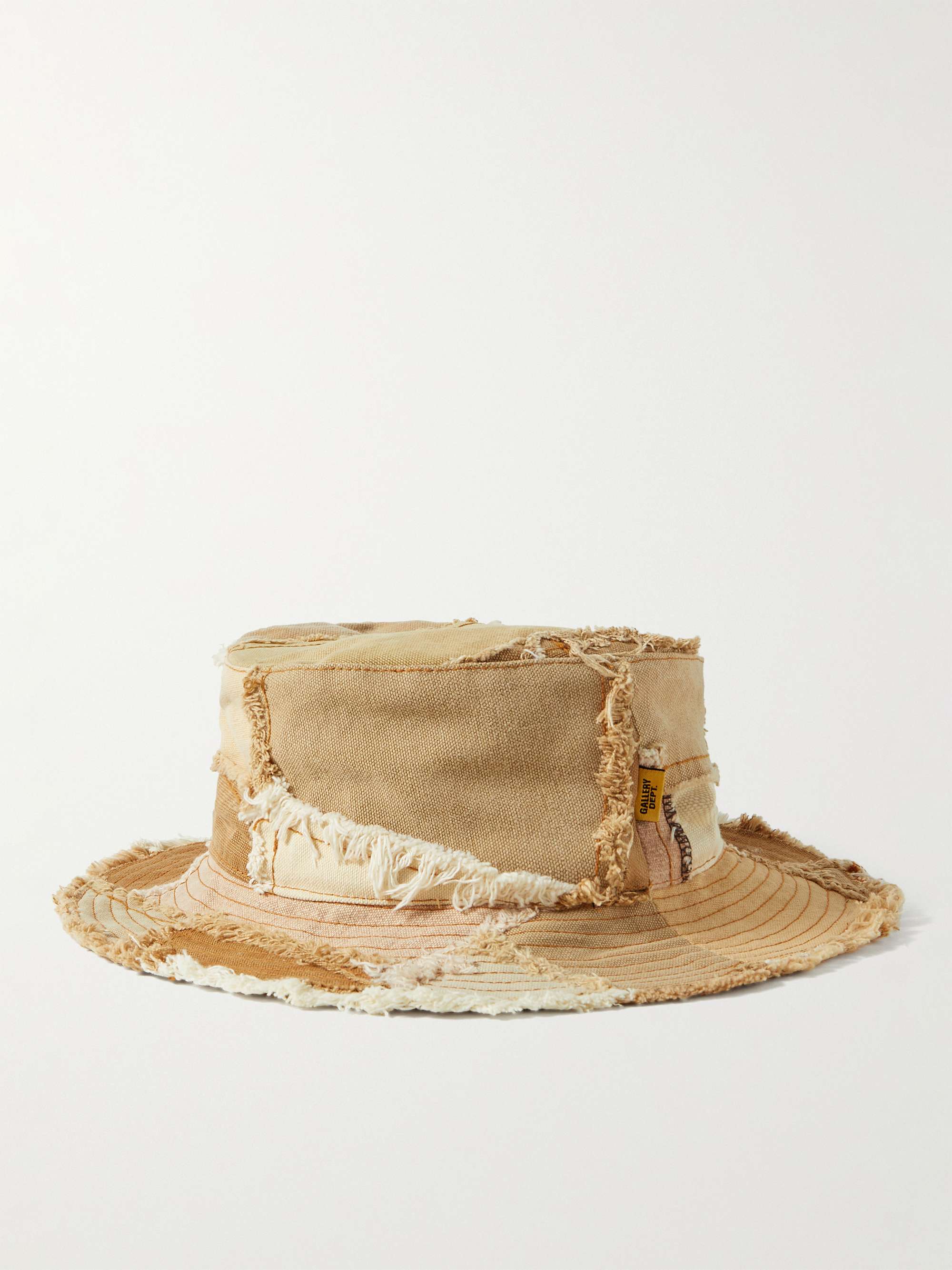 GALLERY DEPT. Rodman Patchwork Distressed Recycled Cotton-Canvas Bucket Hat