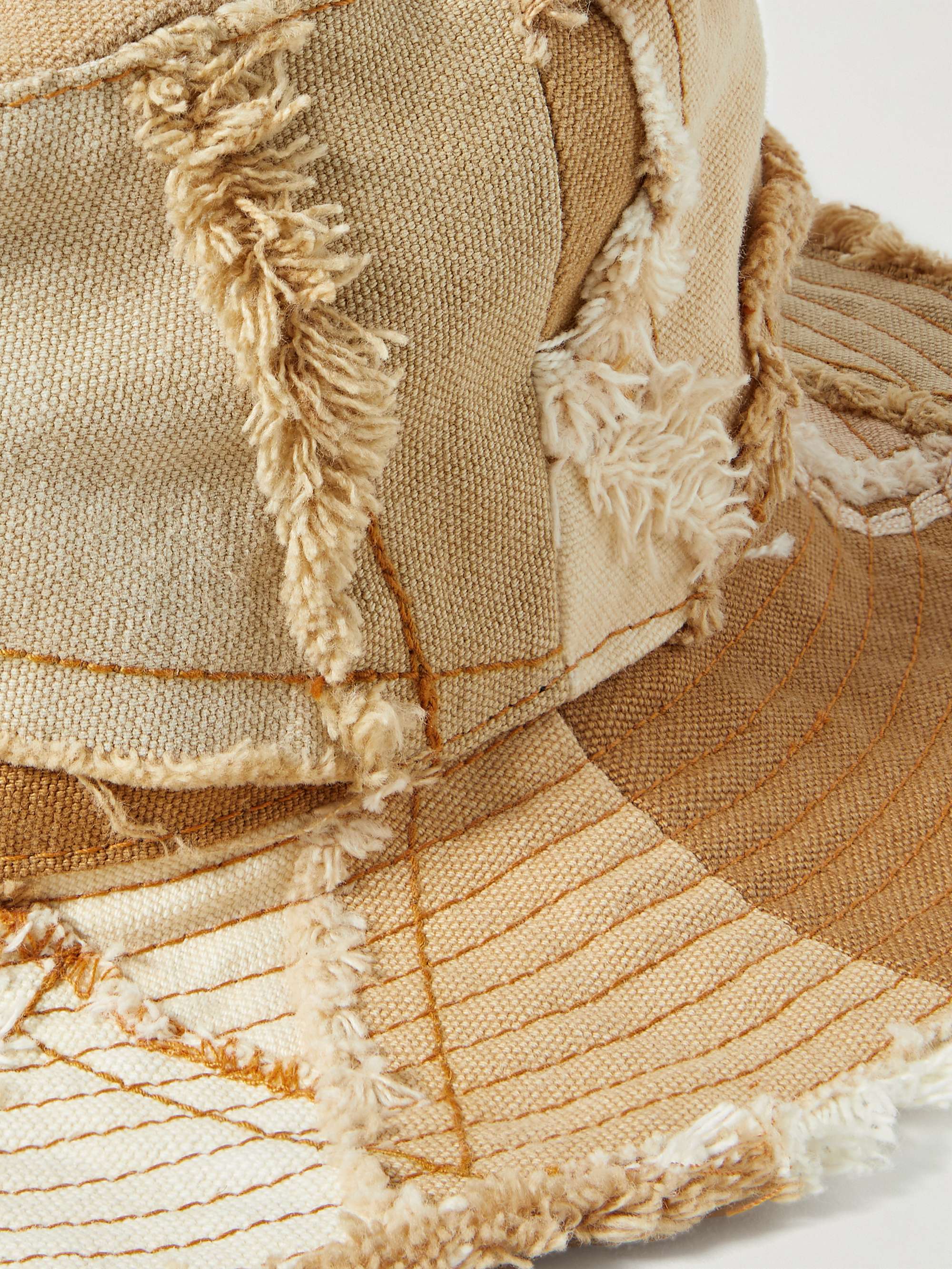 GALLERY DEPT. Rodman Patchwork Distressed Recycled Cotton-Canvas Bucket Hat