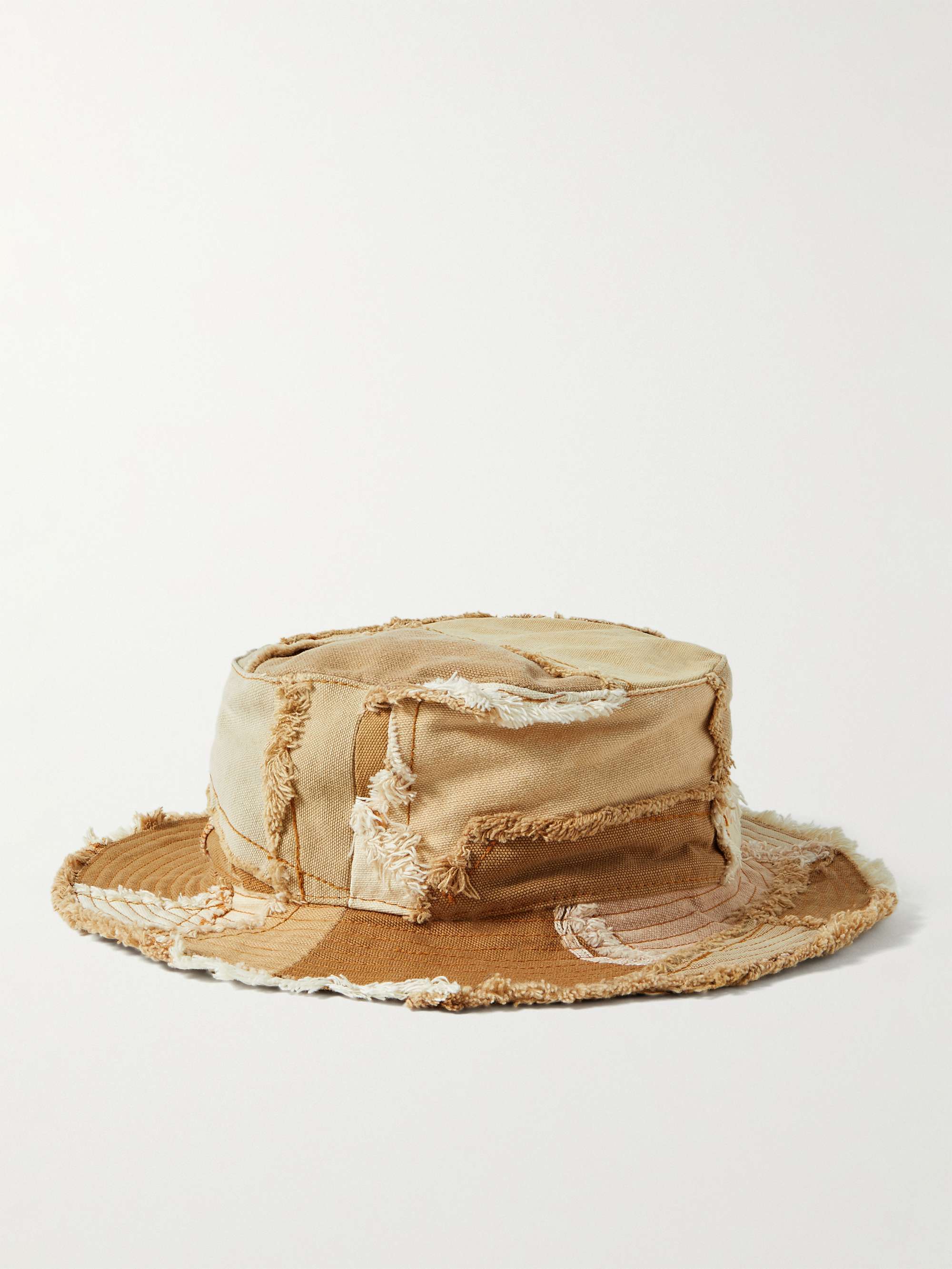 GALLERY DEPT. Rodman Patchwork Distressed Recycled Cotton-Canvas Bucket Hat