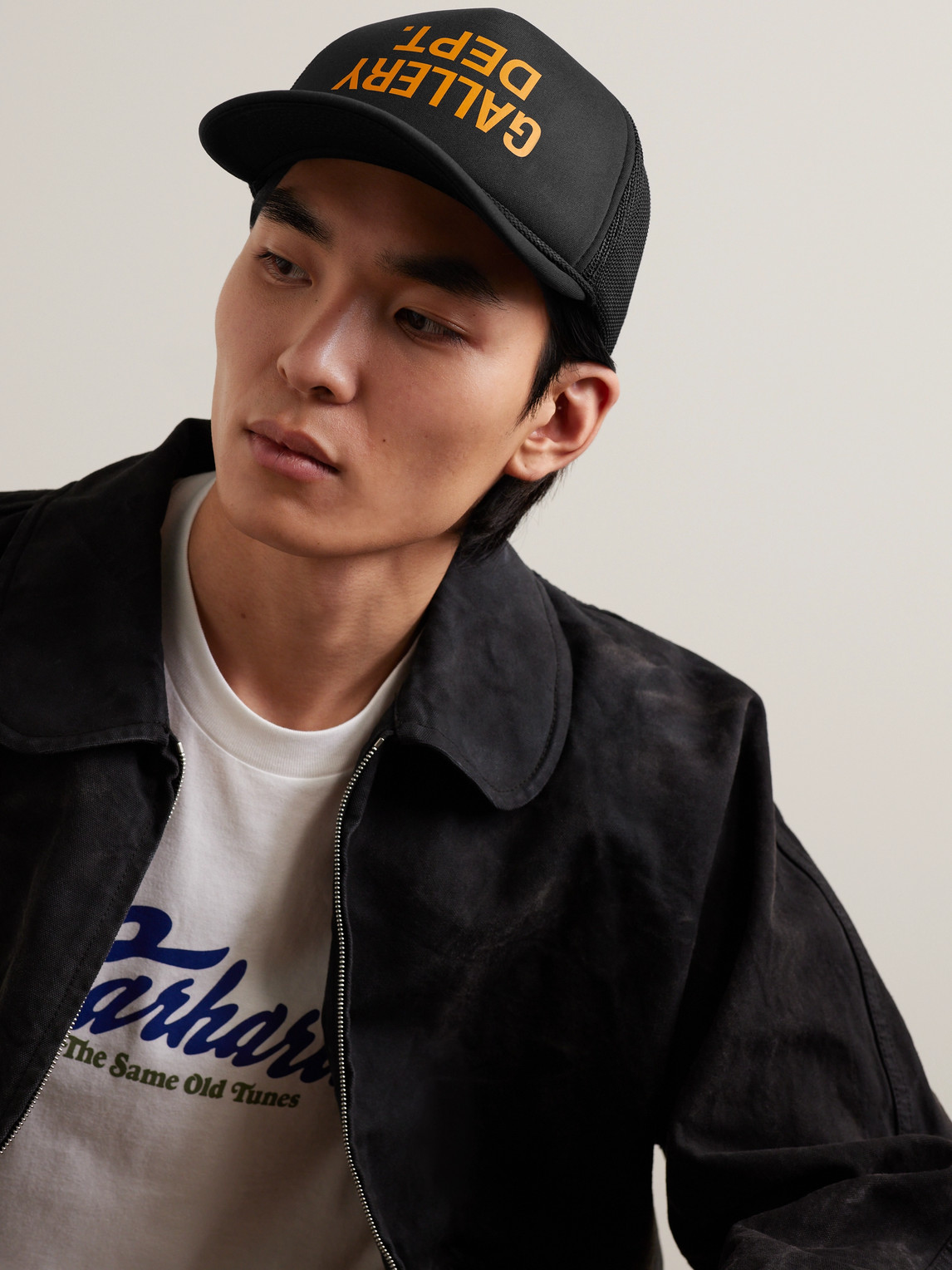 GALLERY DEPT. LOGO-PRINT CANVAS AND MESH TRUCKER CAP