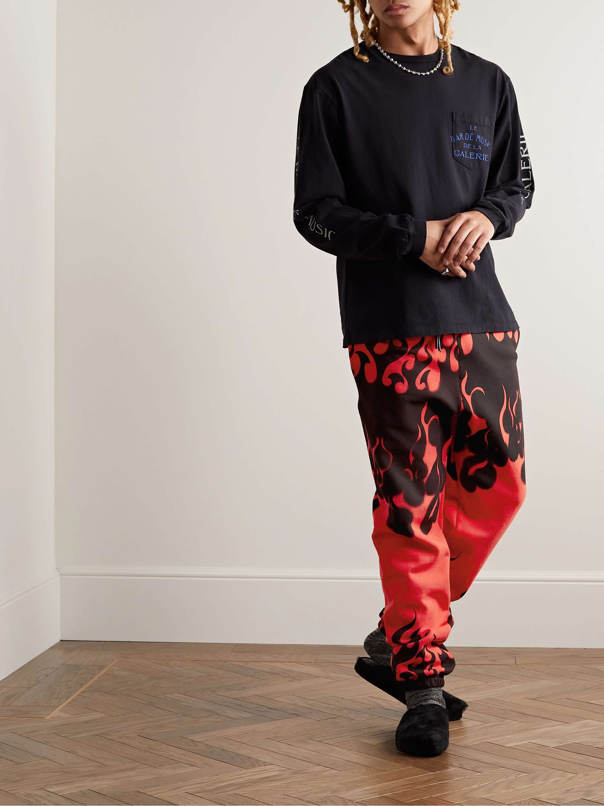 RRR123 Tapered Logo-Print Cotton-Jersey Sweatpants for Men