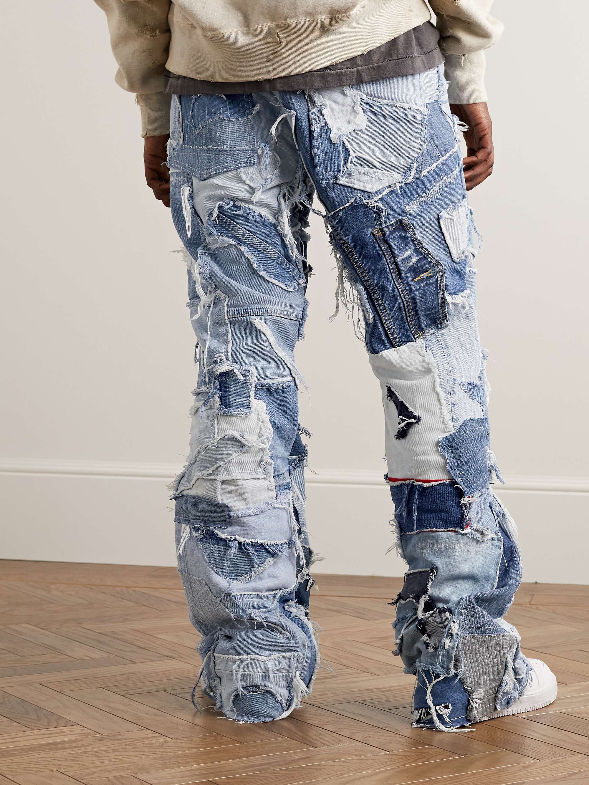 GALLERY DEPT. Logan Straight-Leg Distressed Patchwork Jeans