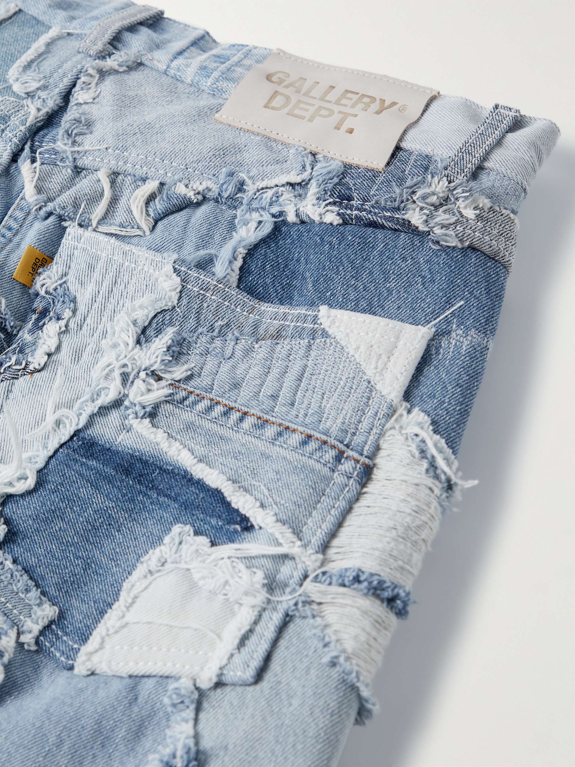 GALLERY DEPT. Logan Straight-Leg Distressed Patchwork Jeans