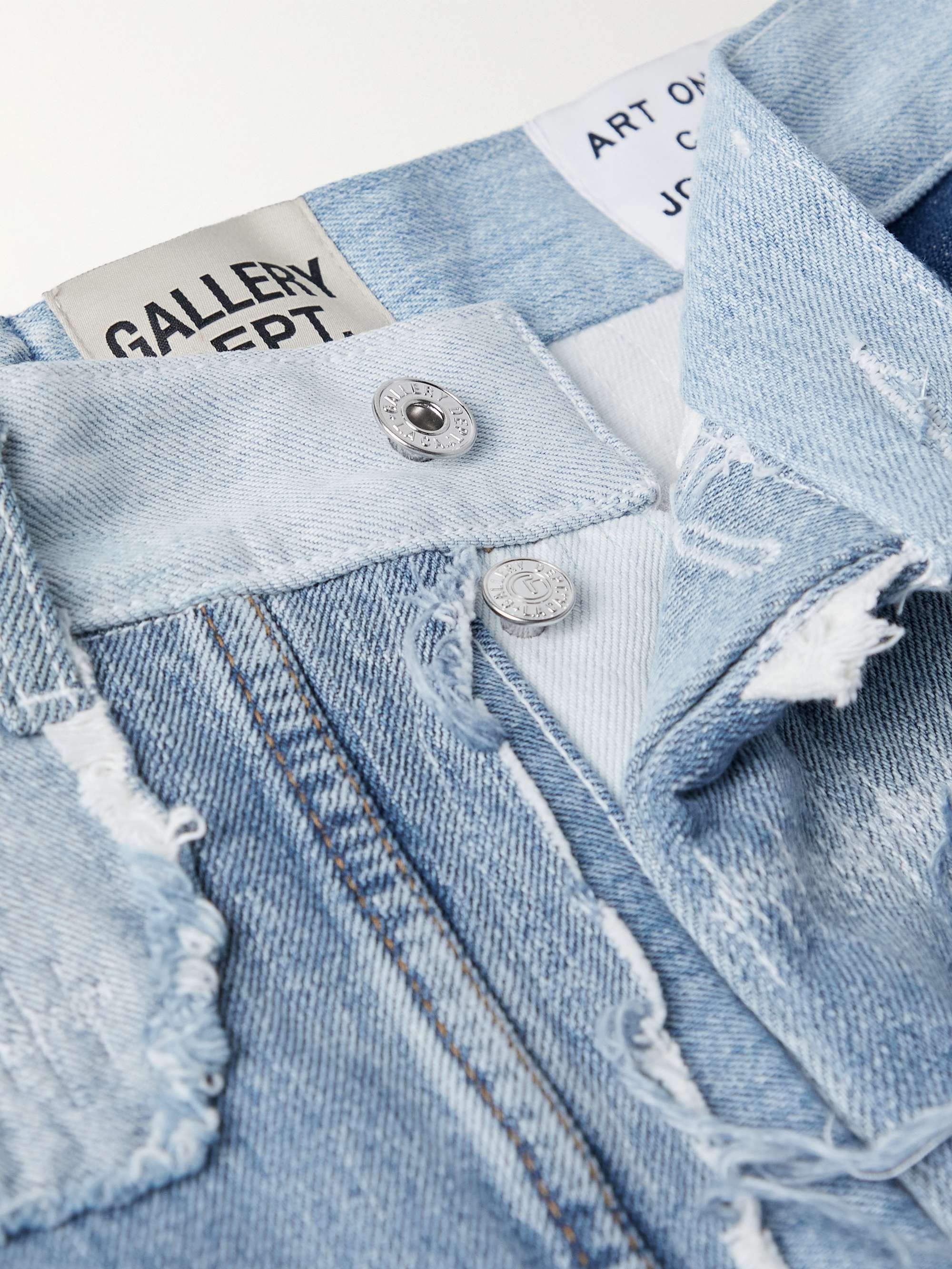GALLERY DEPT. Logan Straight-Leg Distressed Patchwork Jeans