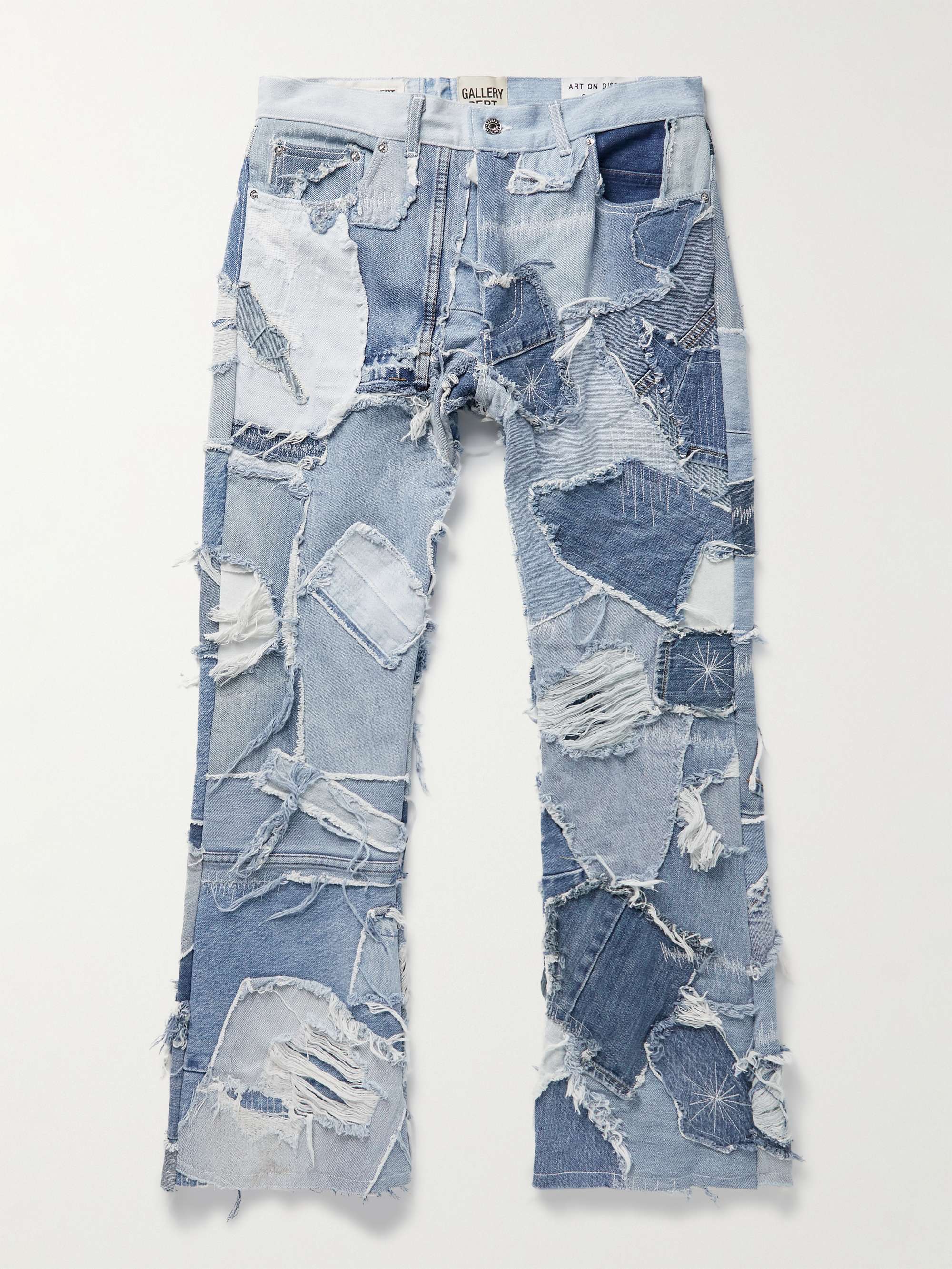GALLERY DEPT. Logan Straight-Leg Distressed Patchwork Jeans