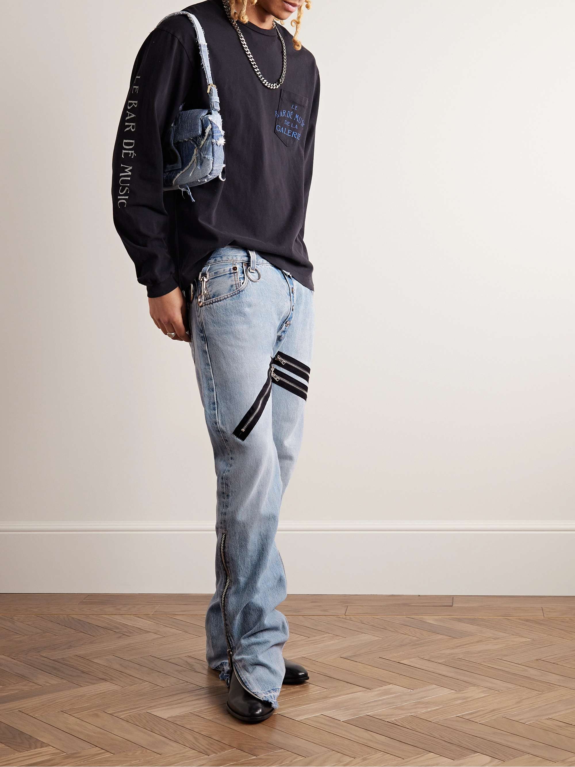 GALLERY DEPT. Weapon World Slim-Fit Straight-Leg Embellished Distressed Jeans