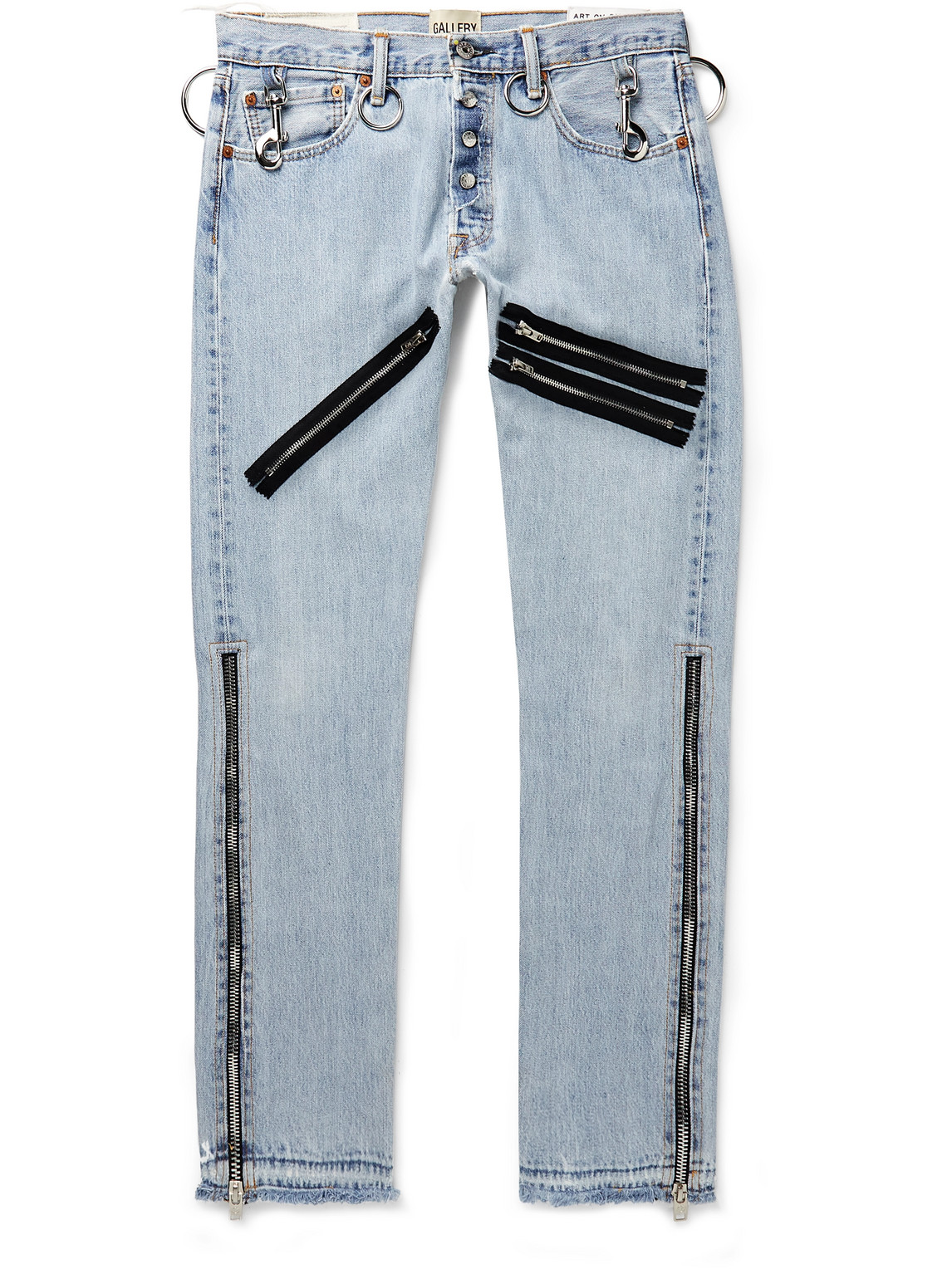 Weapon World Slim-Fit Straight-Leg Embellished Distressed Jeans