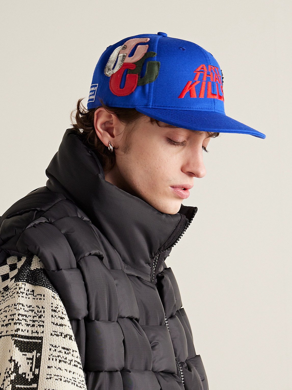 Shop Gallery Dept. Atk G-patch Embellished Cotton-twill Baseball Cap In Blue