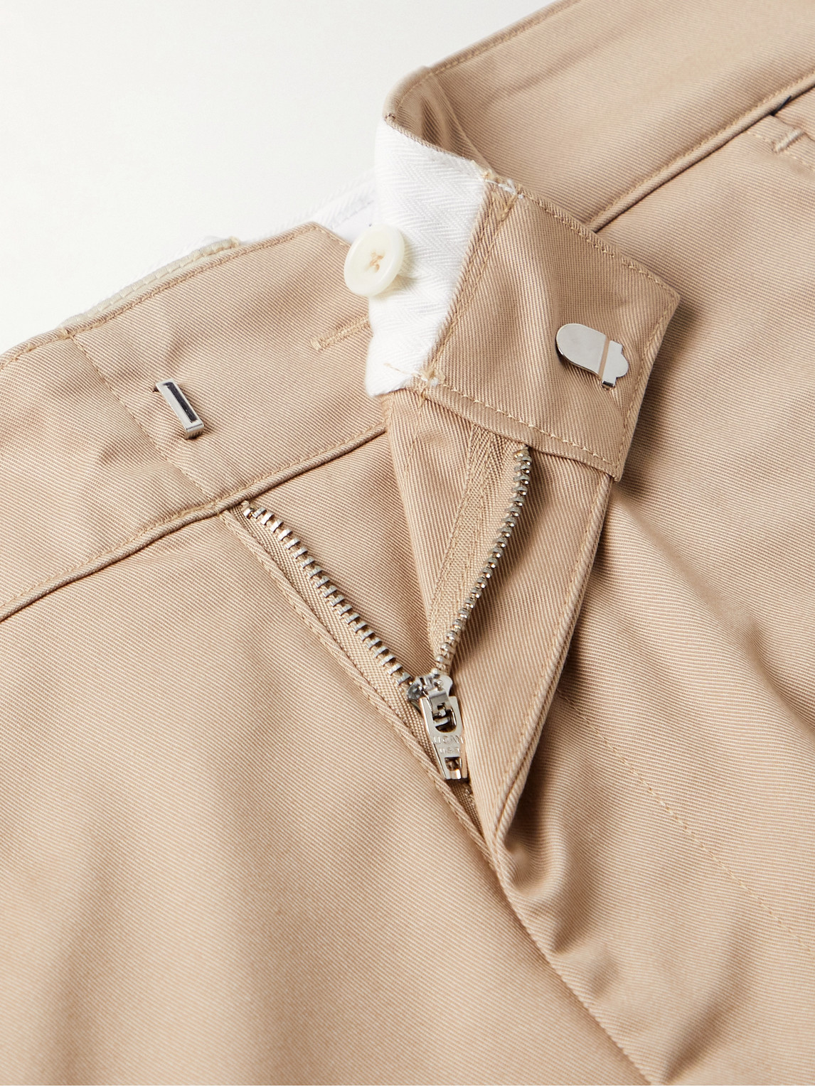 Shop Gallery Dept. Slim-fit Flared Cotton-twill Trousers In Neutrals