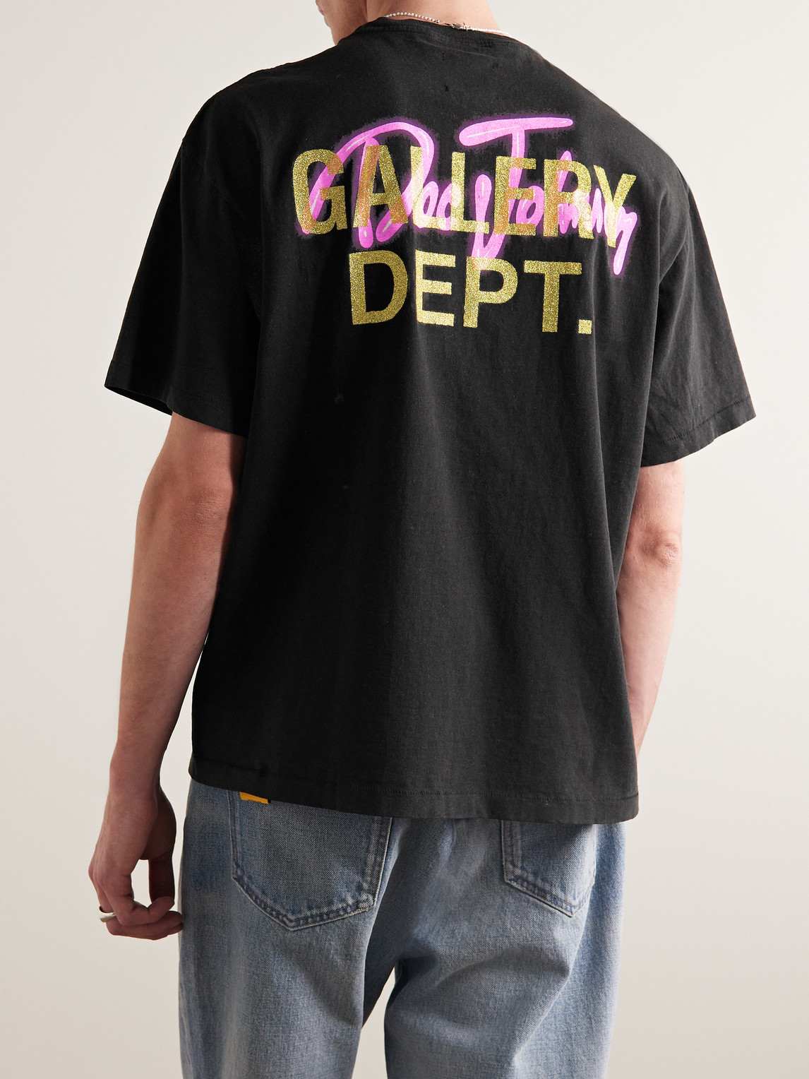 Shop Gallery Dept. Printed Cotton-jersey T-shirt In Black