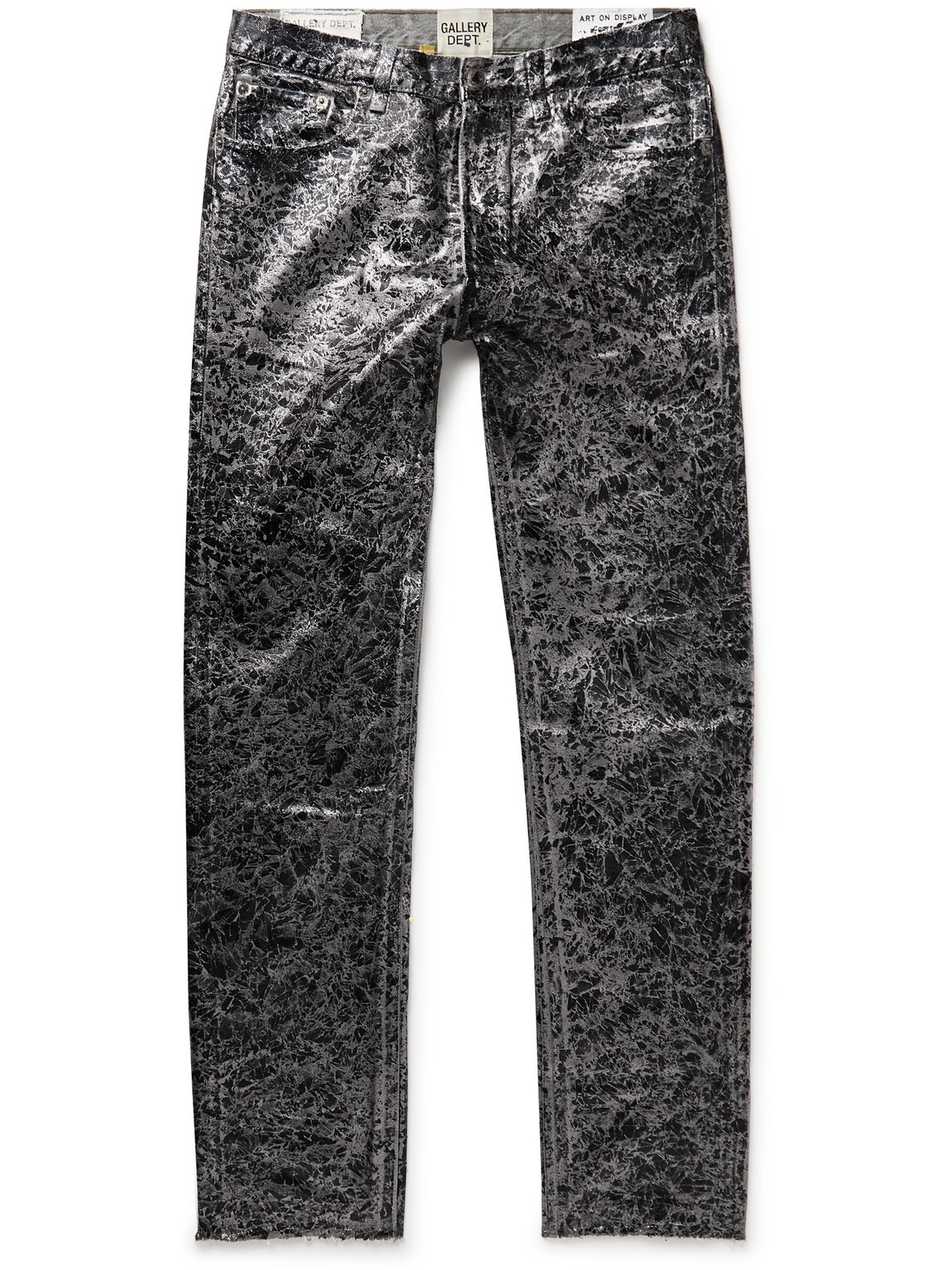 Gallery Dept. Analog 5001 Slim-fit Metallic Painted Jeans In Gray