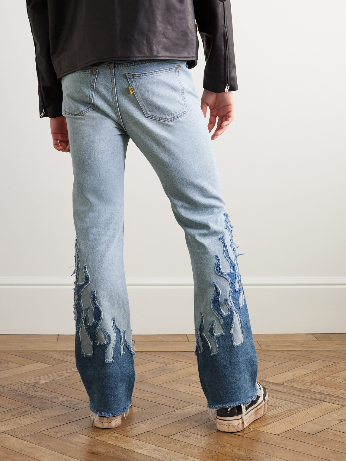 Gallery Dept. LA Blvd Flared Appliquéd Distressed Jeans | Smart Closet