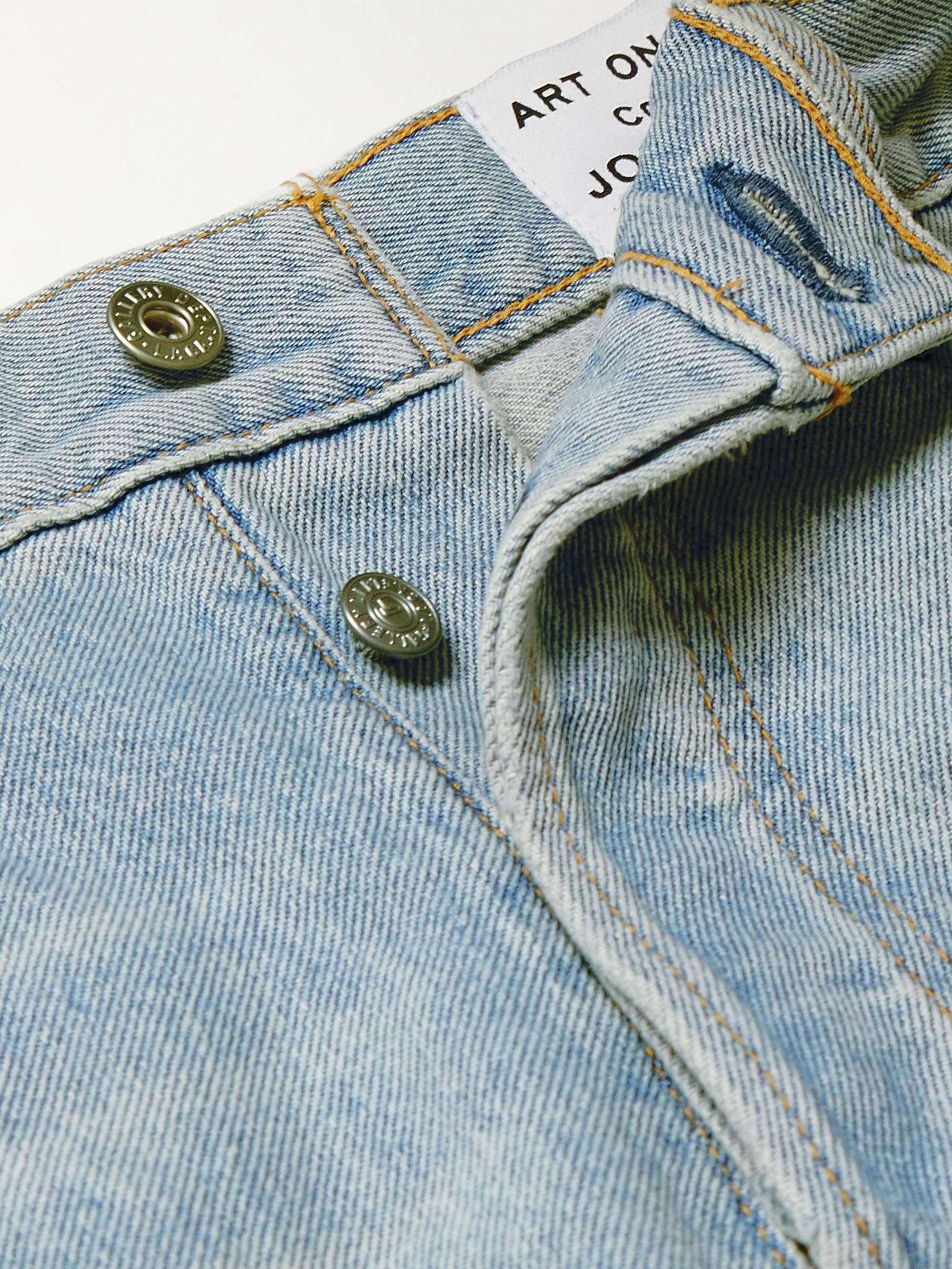 GALLERY DEPT. LA Blvd Flared Appliquéd Distressed Jeans