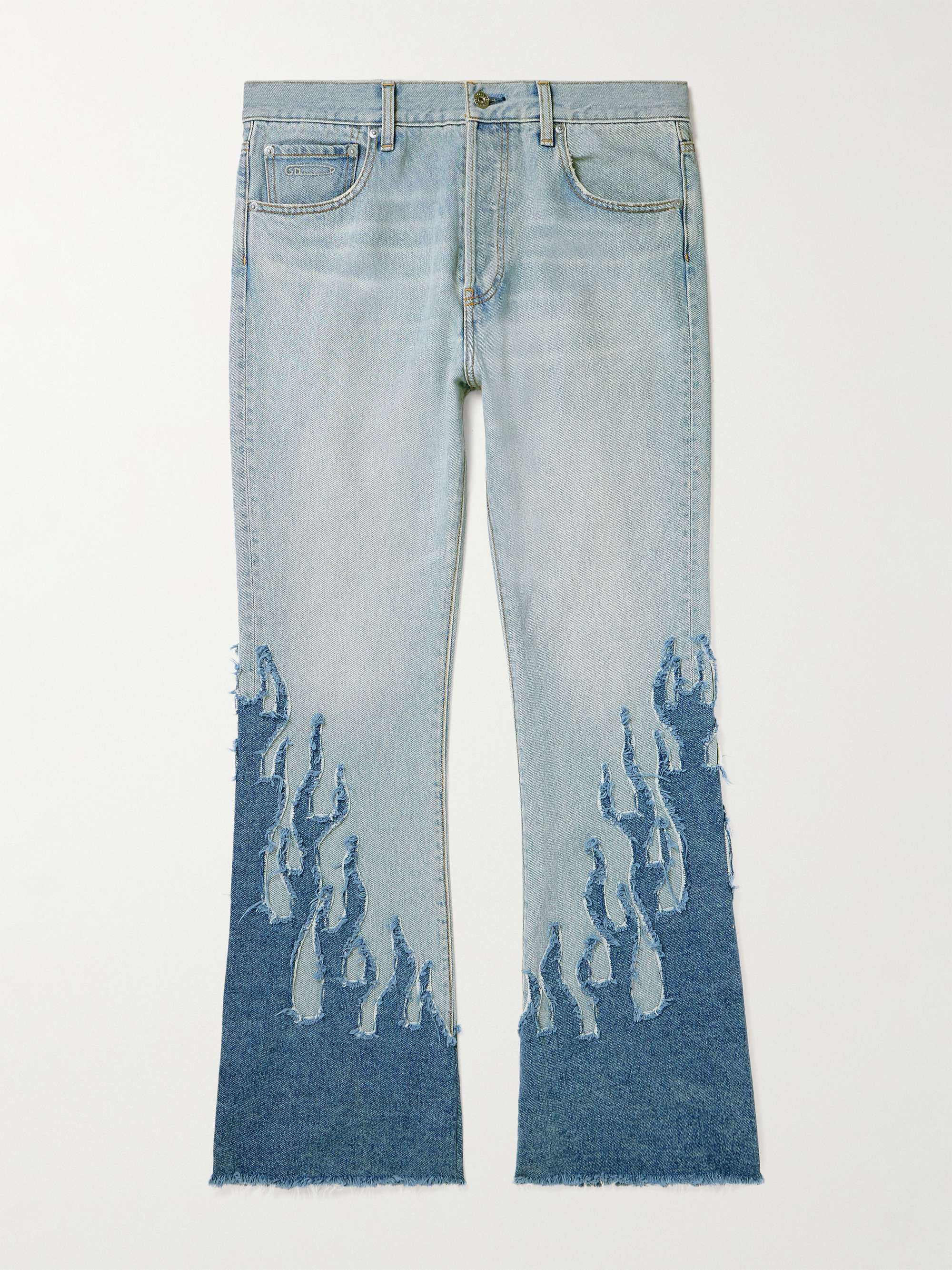 GALLERY DEPT. LA Blvd Flared Appliquéd Distressed Jeans for Men | MR PORTER