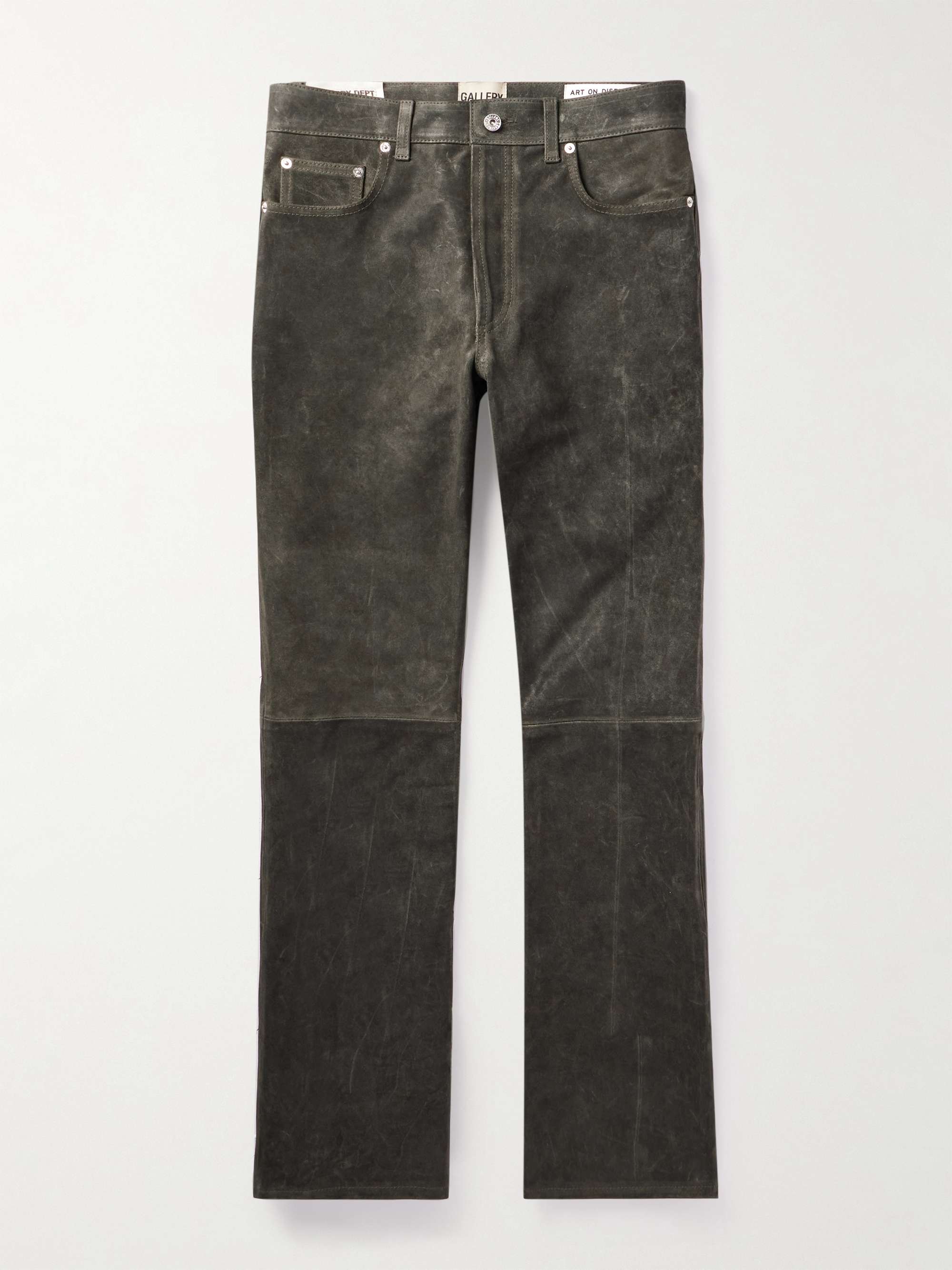 Logan Straight-Leg Suede Trousers