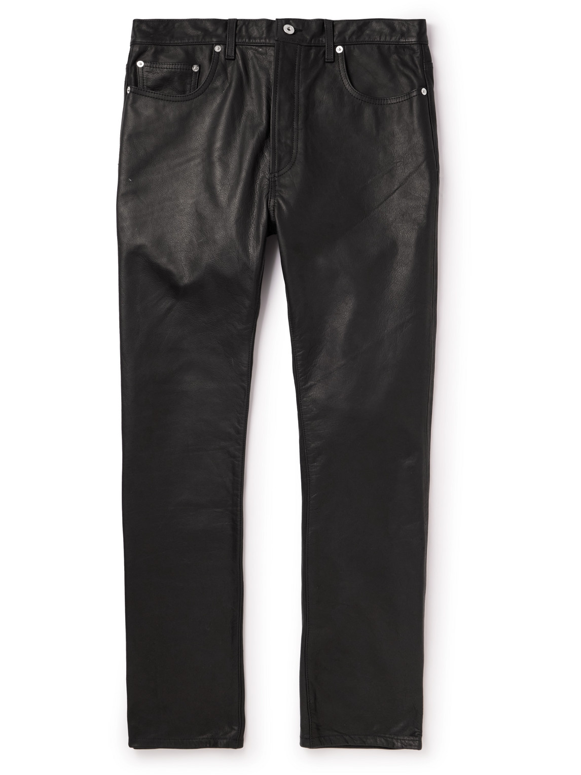 Straight-Leg Leather Trousers