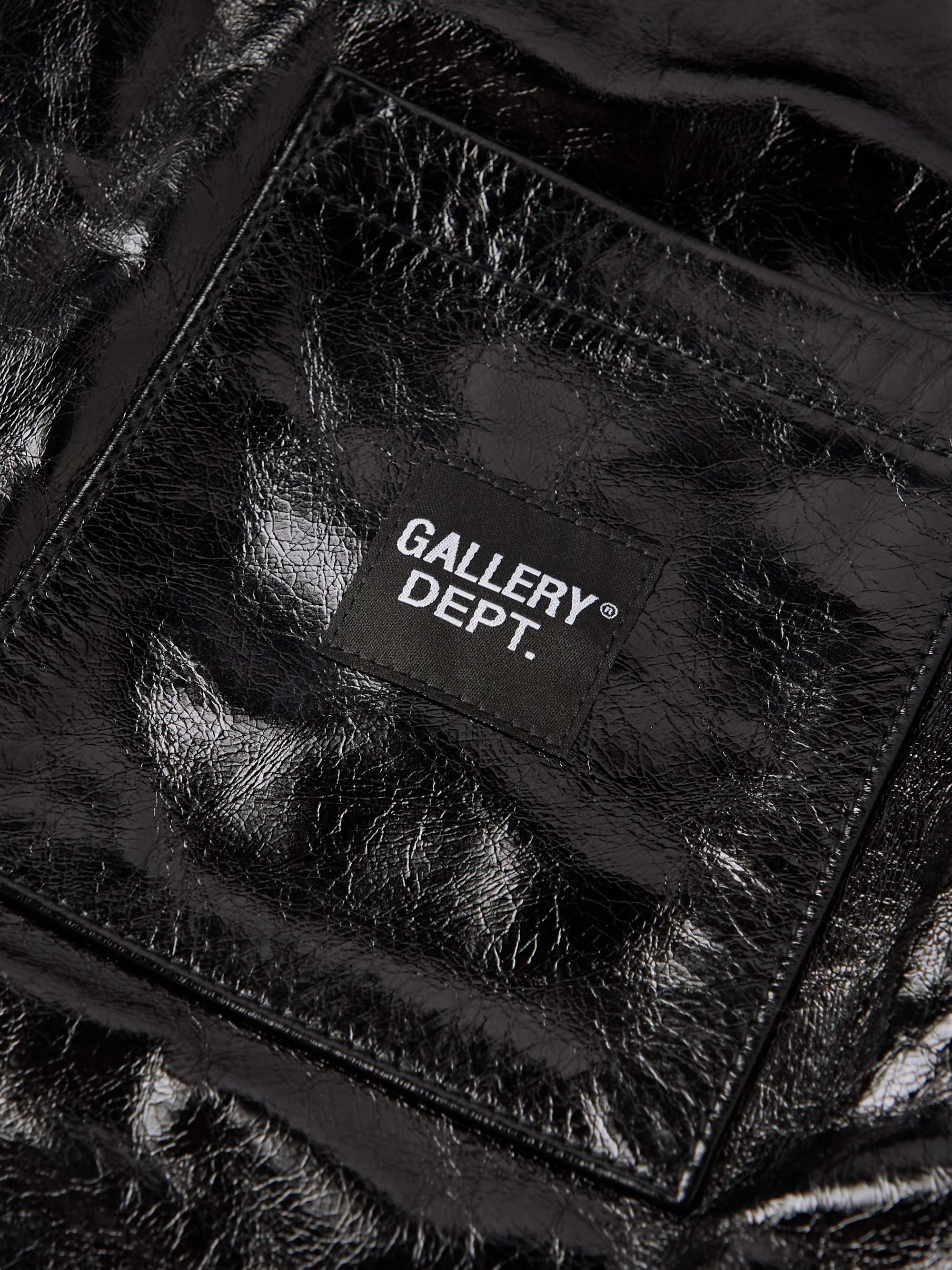 GALLERY DEPT. Parker Convertible-Collar Logo-Appliquéd Crinkled Patent-Leather Shirt