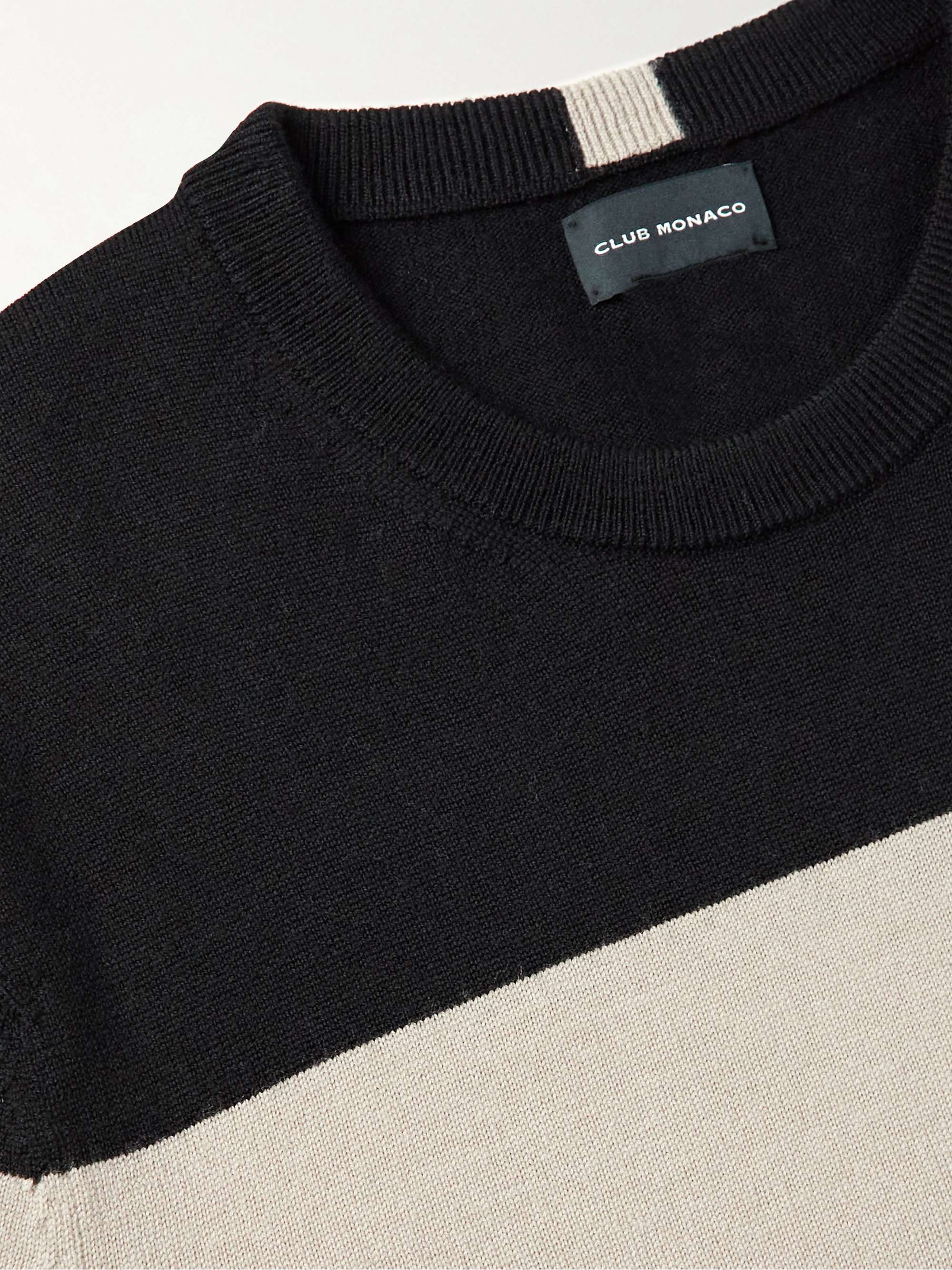 CLUB MONACO Slim-Fit Striped Wool Sweater
