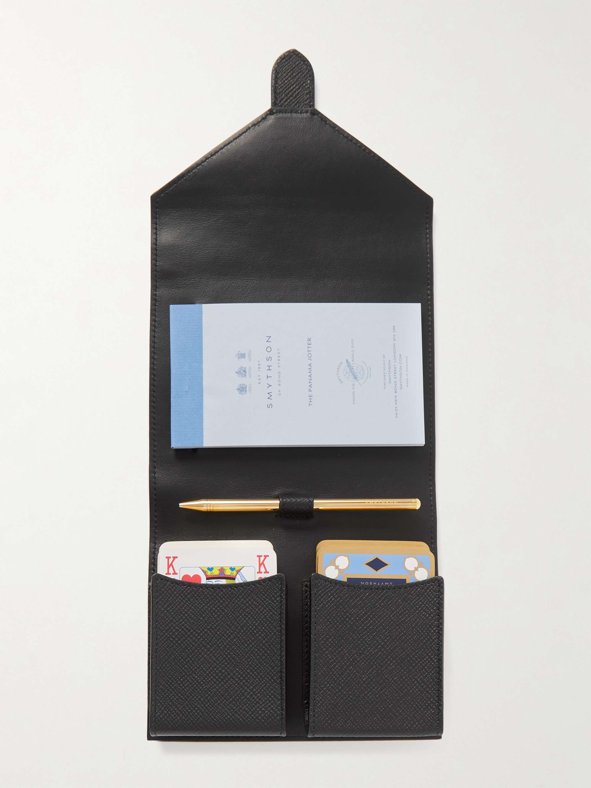 SMYTHSON Panama Cross-Grain Leather Playing Card Case