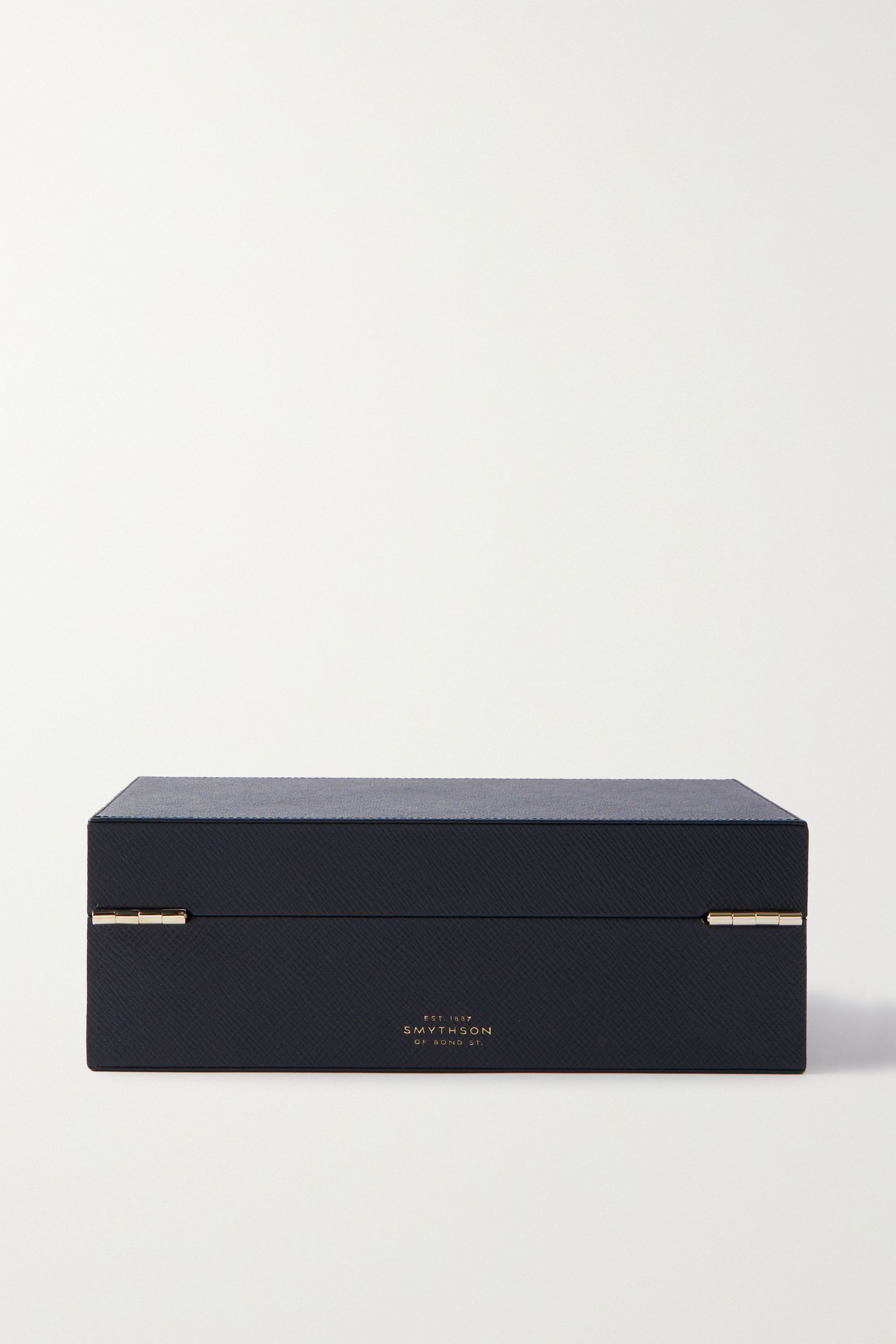 SMYTHSON Panama Cross-Grain Leather Watch and Cufflink Box