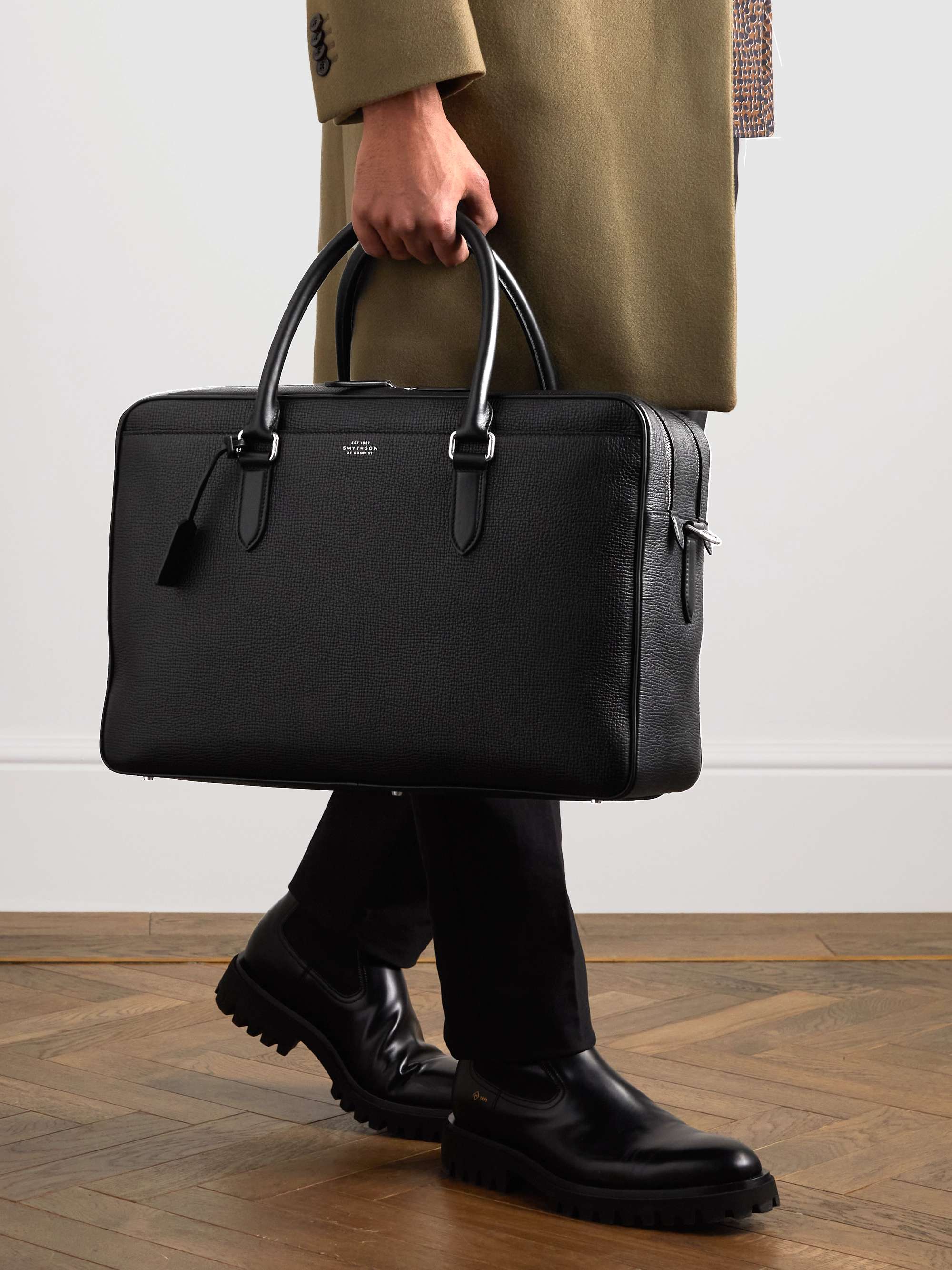 SMYTHSON 48 아워 러들로 풀 그레인 가죽 위켄드 백