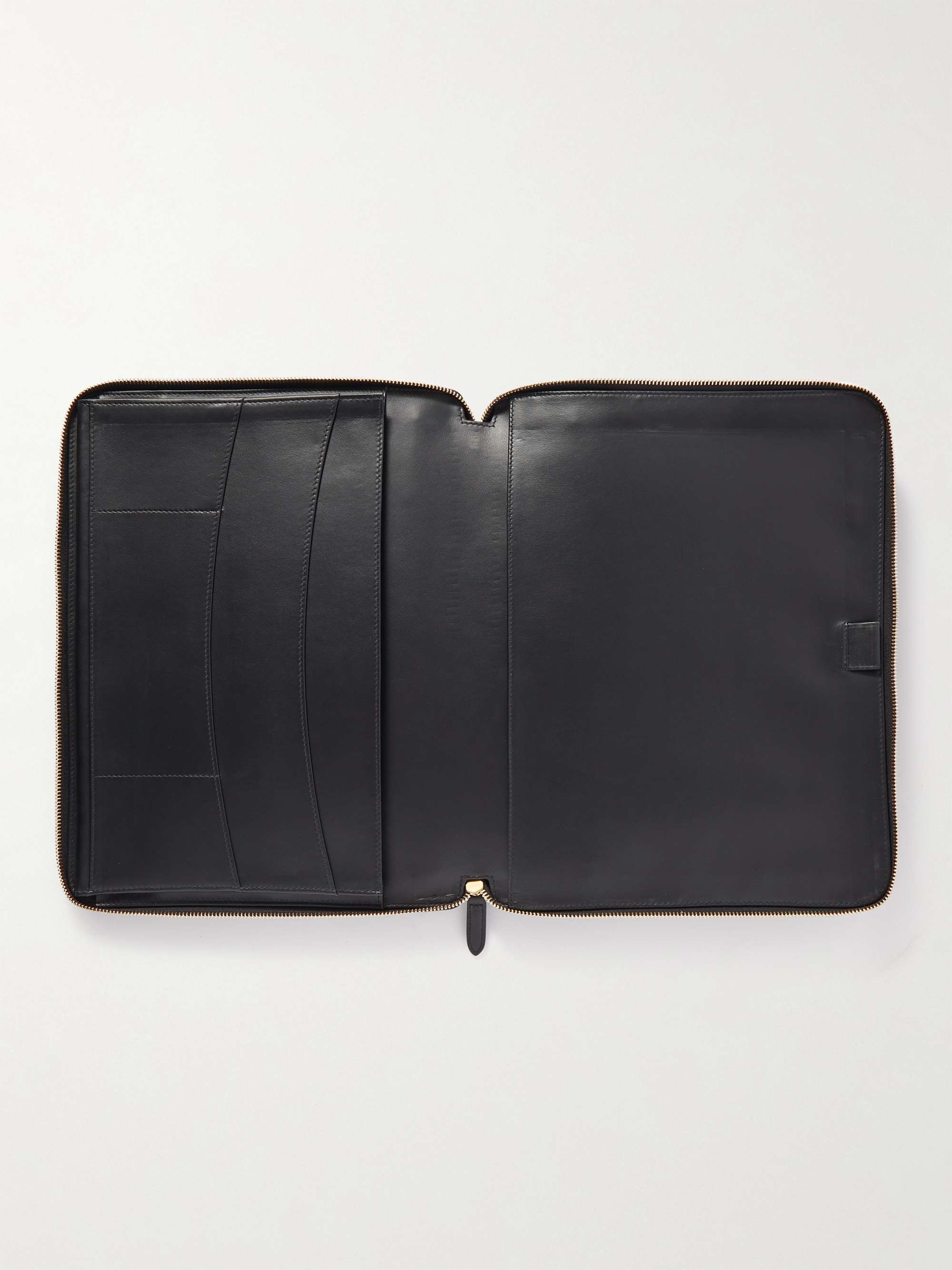 SMYTHSON Panama Cross-Grain Leather Zipped Folder