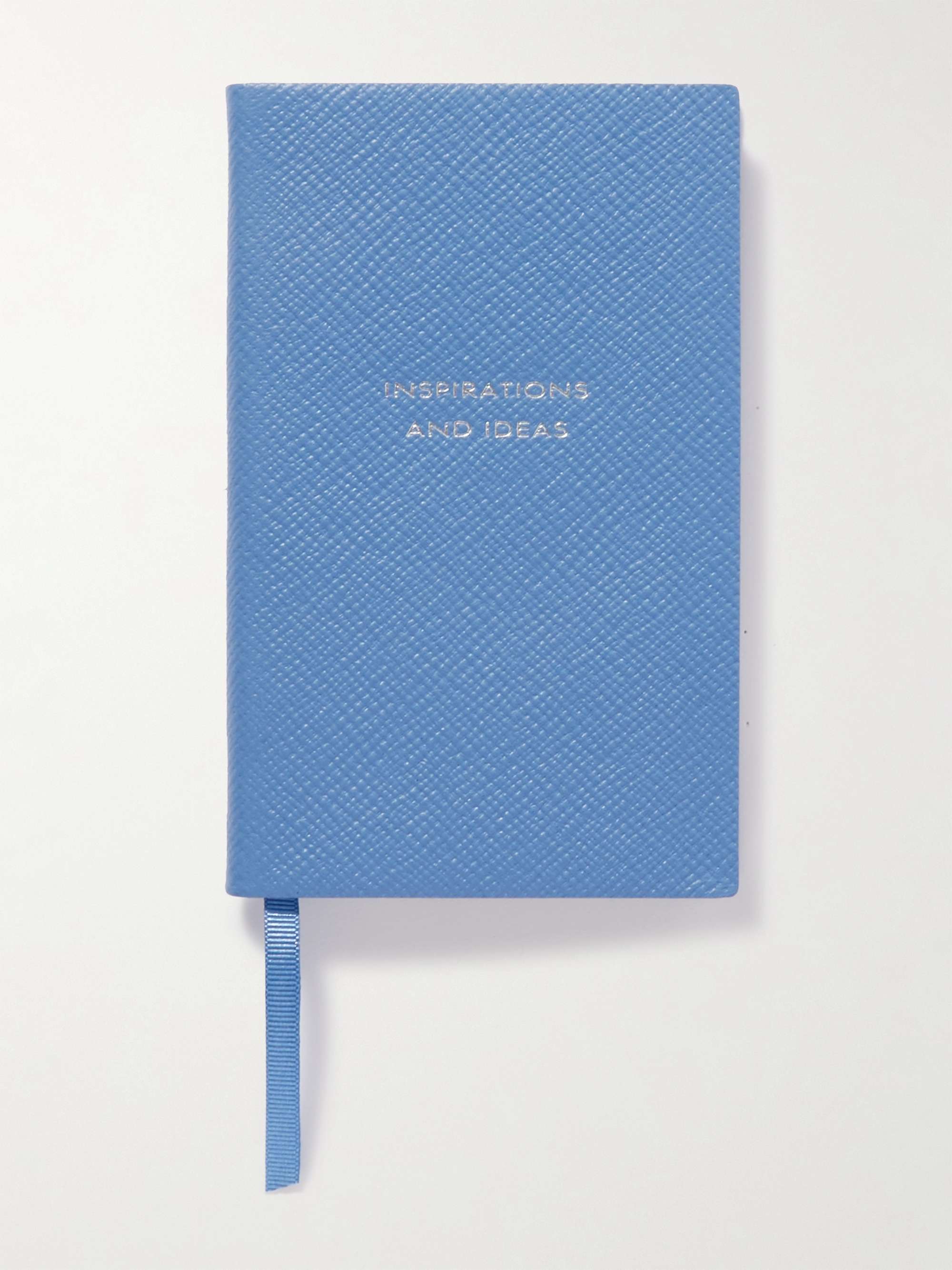 Smythson Panama Inspirations & Ideas Leather Notebook in Nile Blue