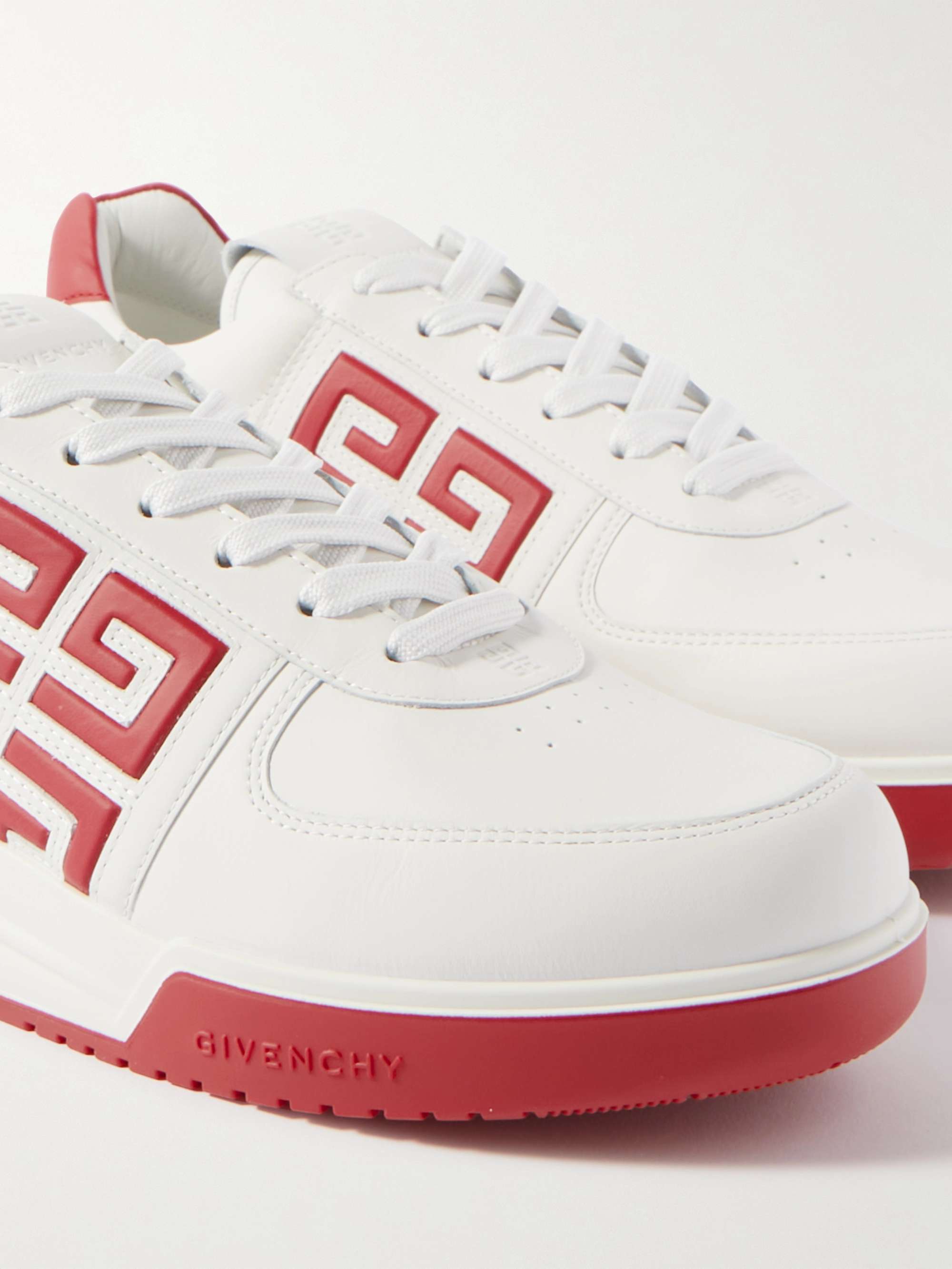 GIVENCHY G4 Logo-Embossed Leather Sneakers for Men | MR PORTER