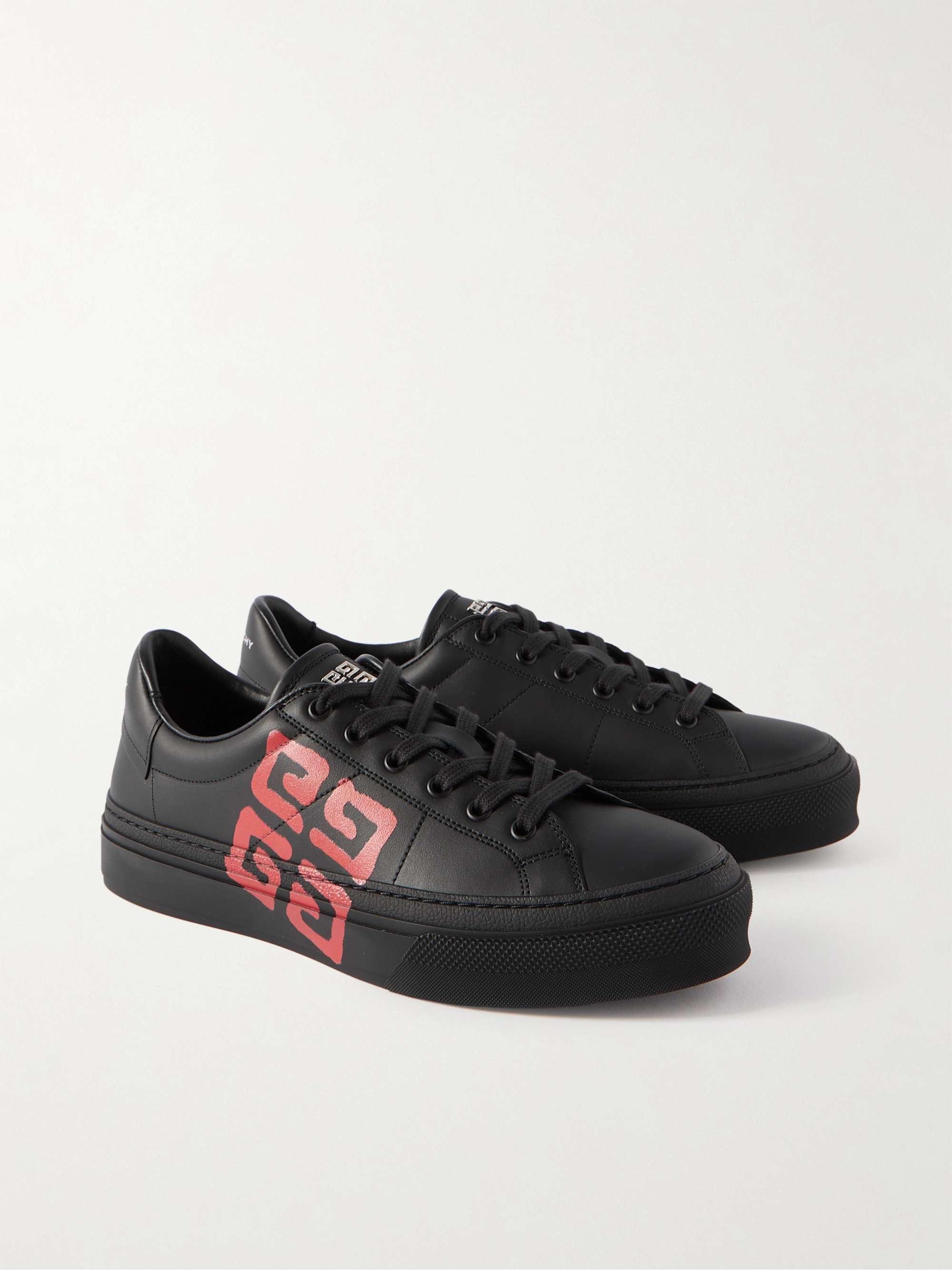 GIVENCHY City Sport Logo-Print Leather Sneakers