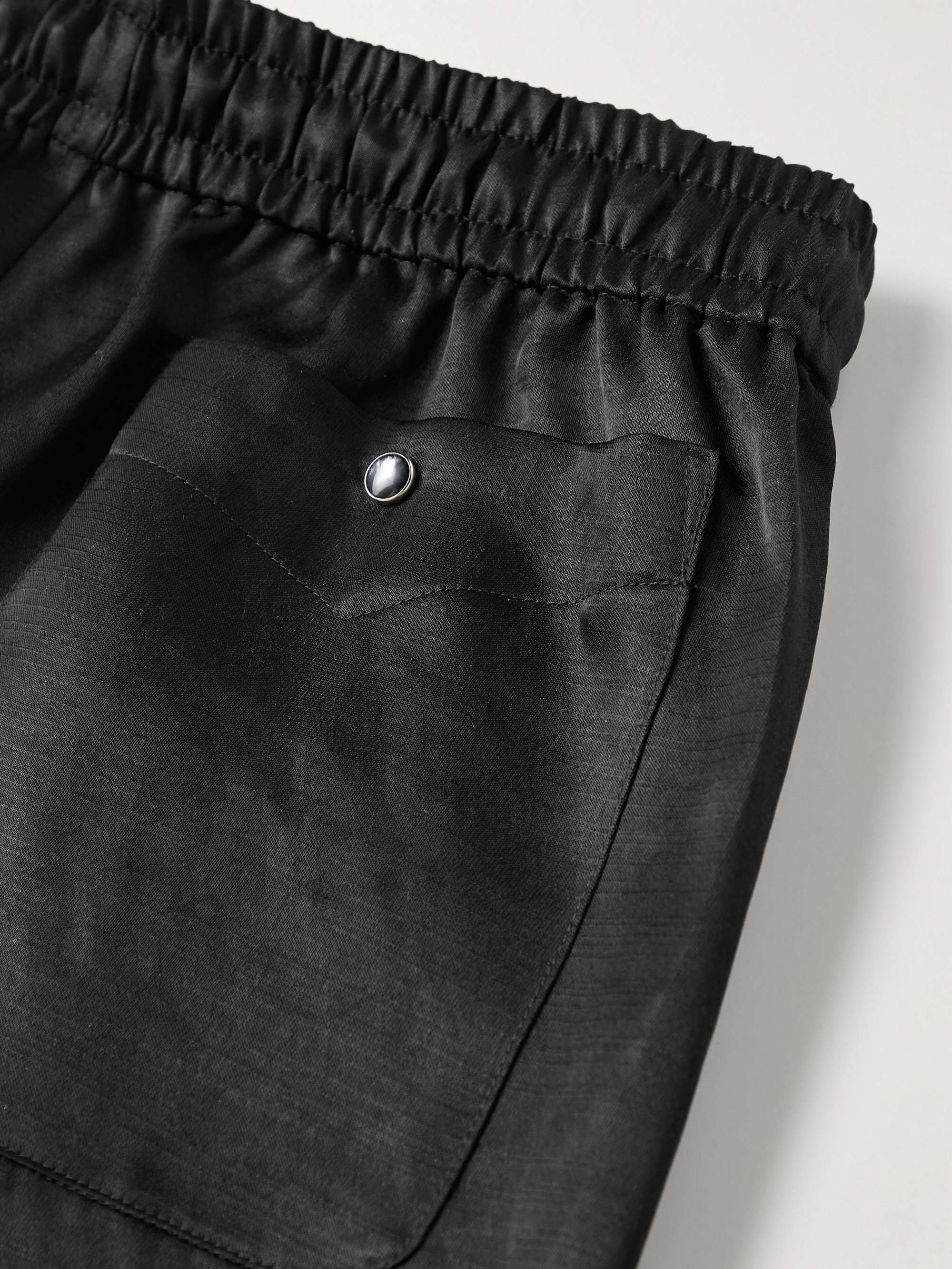 NEEDLES String Cowboy Straight-Leg Logo-Embroidered Sateen Drawstring Shorts