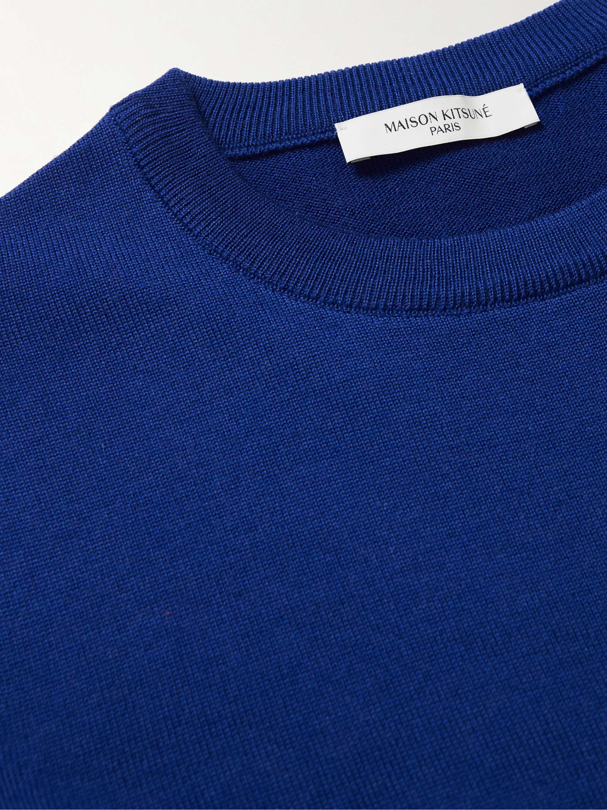 MAISON KITSUNÉ Logo-Appliquéd Wool Sweater
