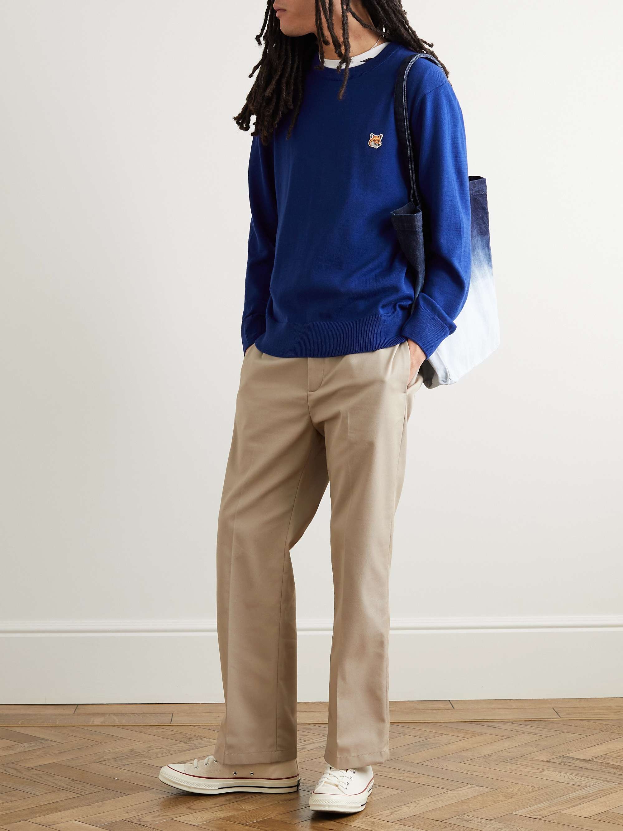 MAISON KITSUNÉ Logo-Appliquéd Wool Sweater
