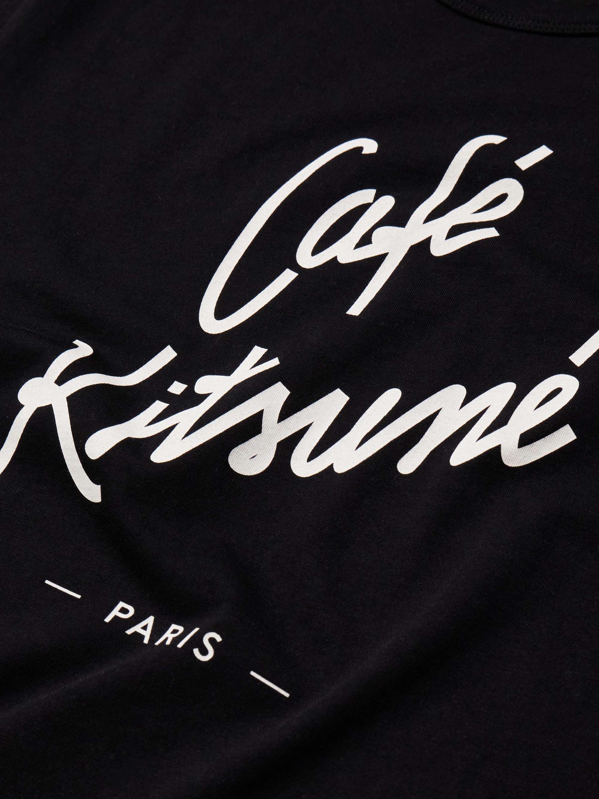 CAFÉ KITSUNÉ Logo-Print Cotton-Jersey T-Shirt