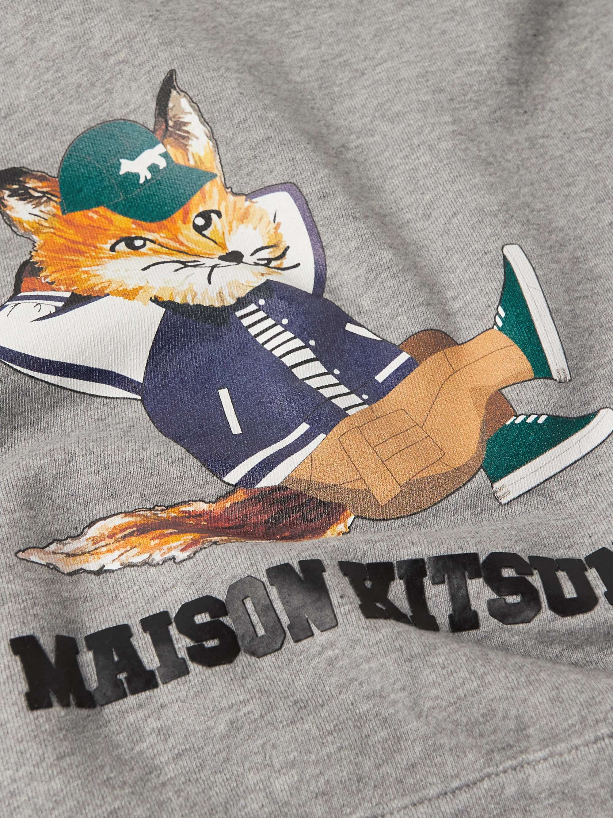 MAISON KITSUNÉ Logo-Print Cotton-Jersey Hoodie for Men | MR PORTER