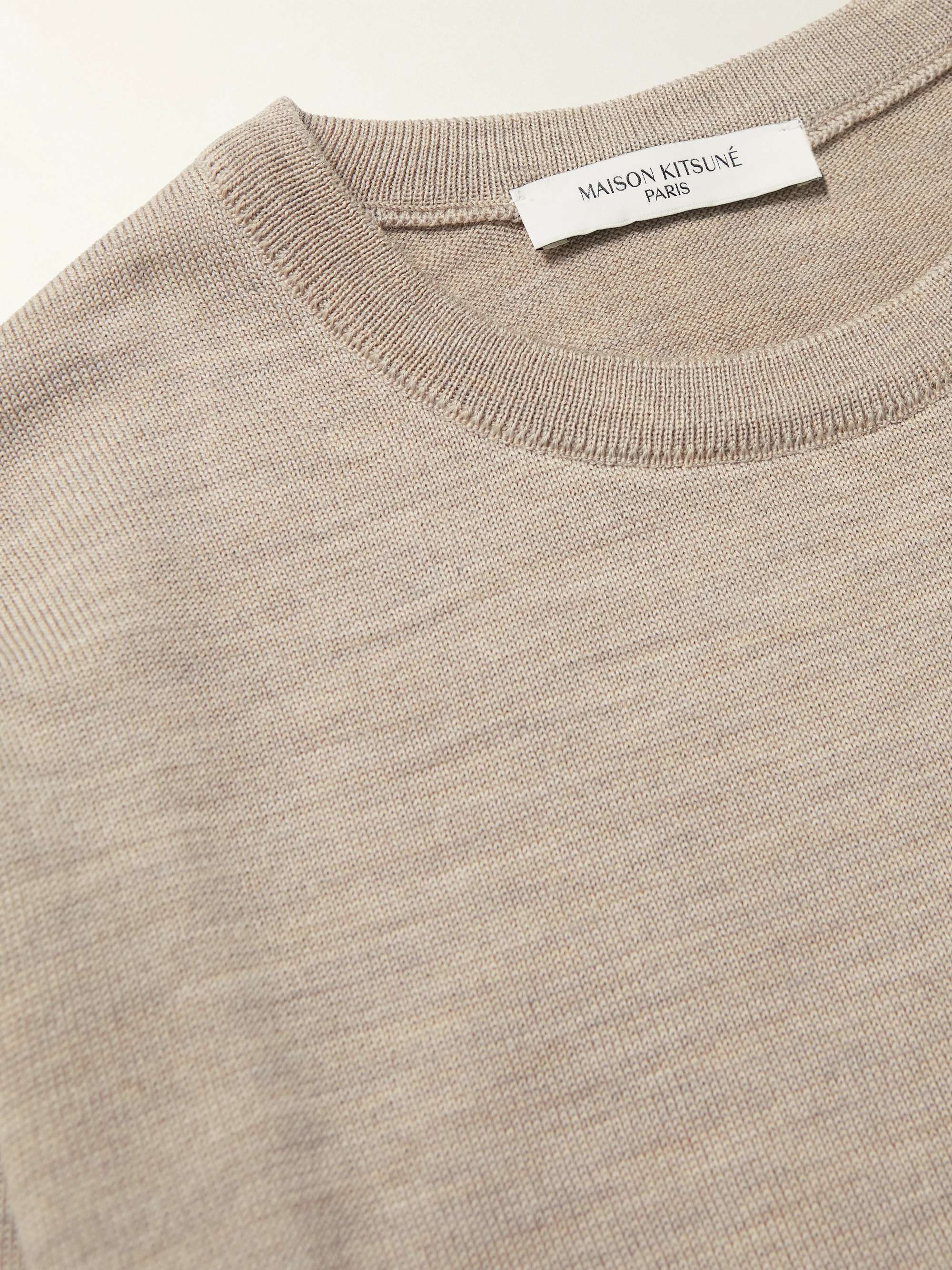 MAISON KITSUNÉ Logo-Appliquéd Wool Sweater