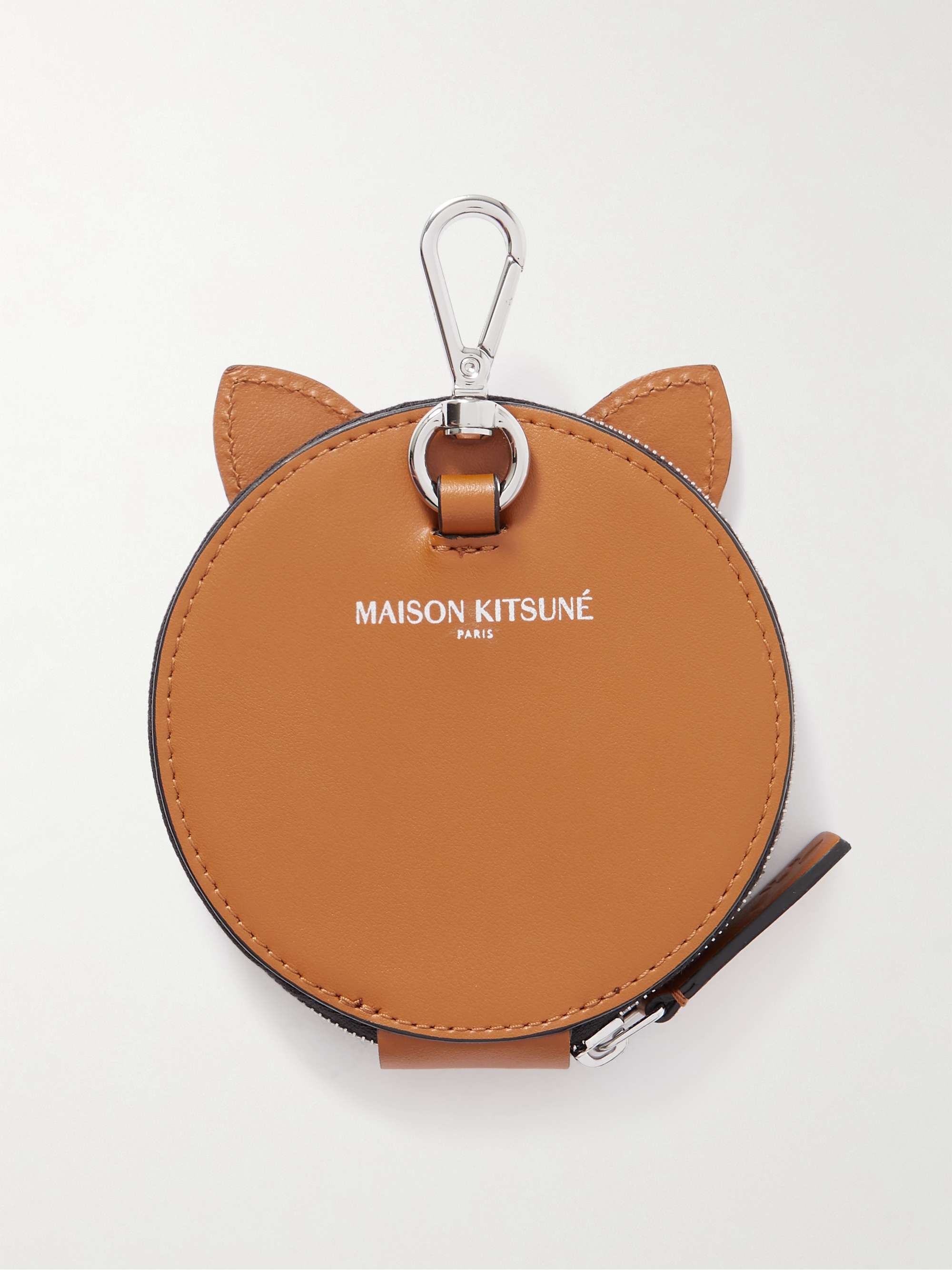 MAISON KITSUNÉ Appliquéd Leather Zip-Around Coin Wallet