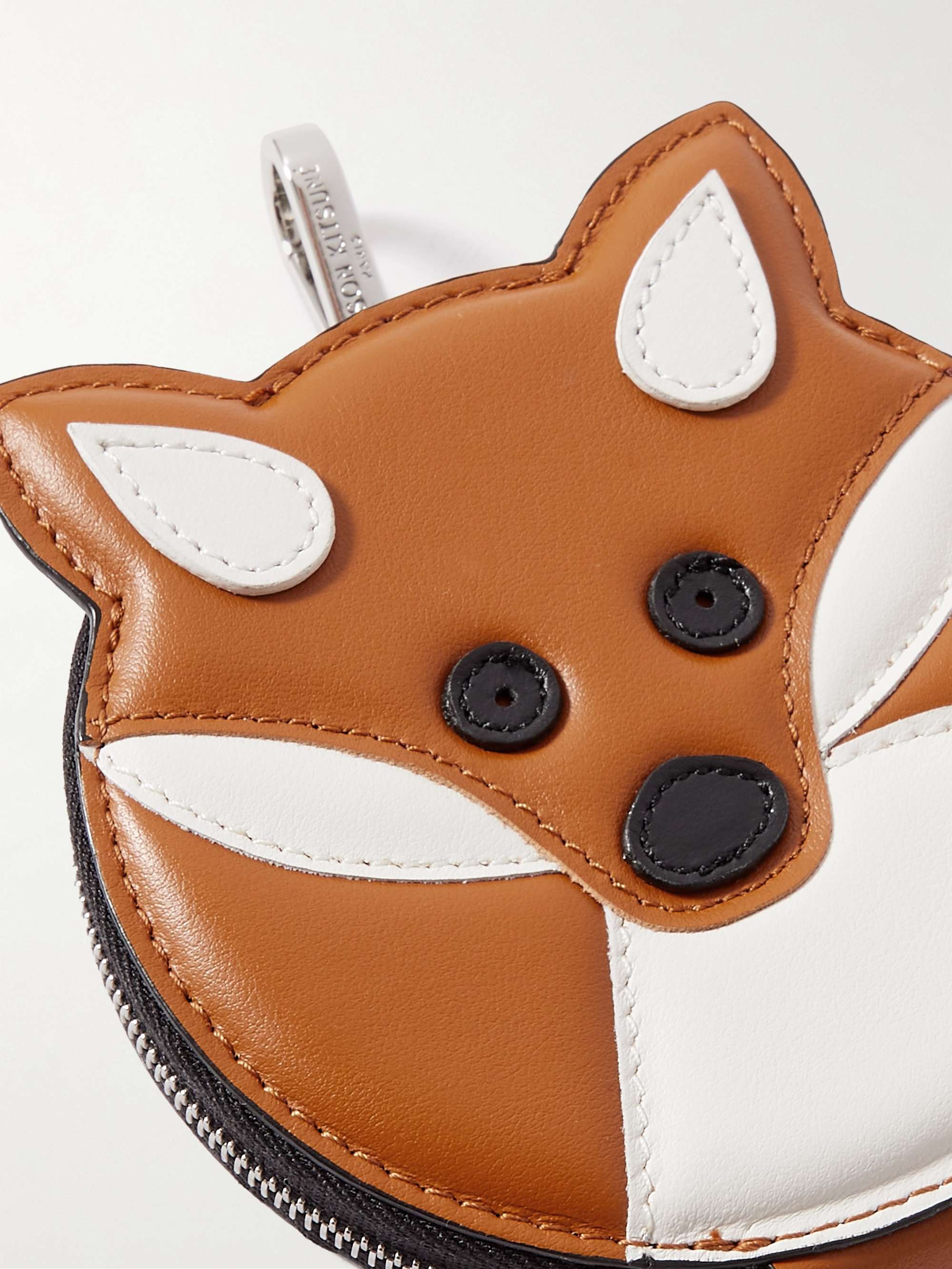 MAISON KITSUNÉ Appliquéd Leather Zip-Around Coin Wallet
