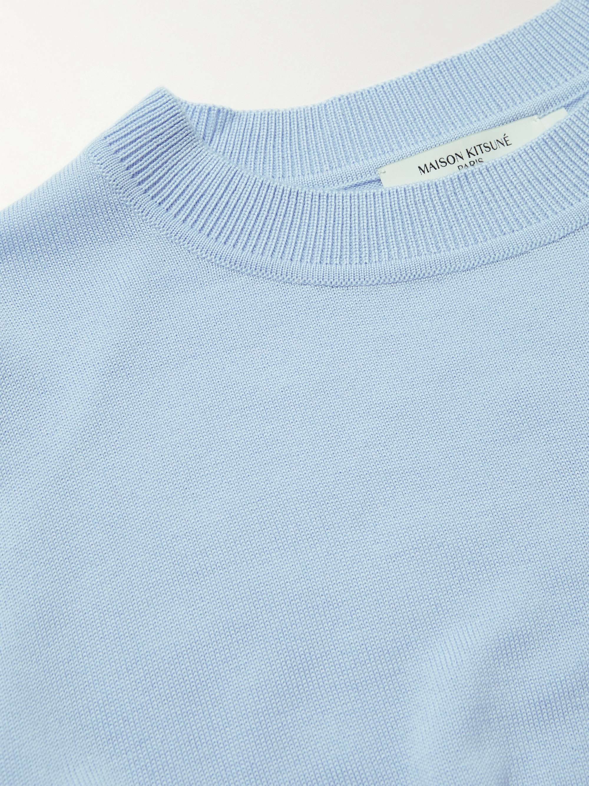 MAISON KITSUNÉ Logo-Appliquéd Wool Sweater