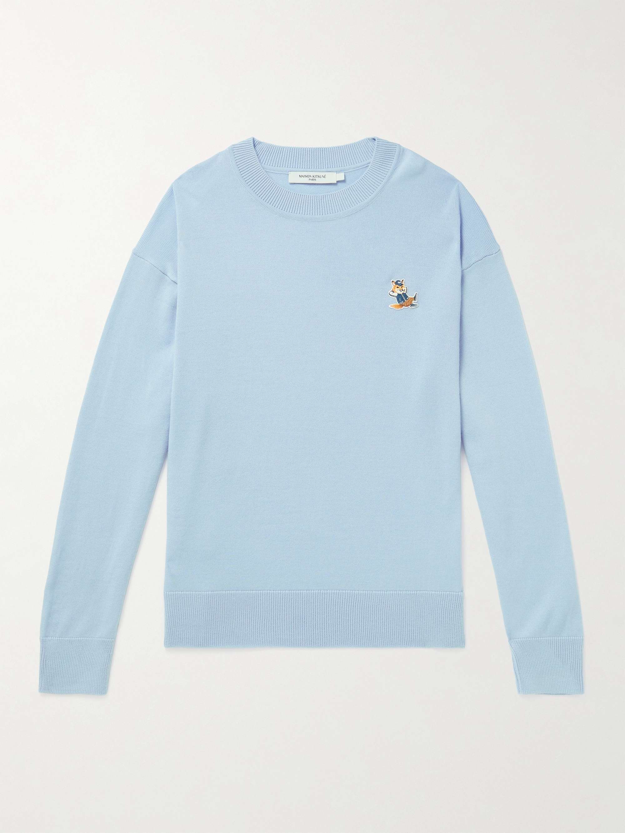 MAISON KITSUNÉ Logo-Appliquéd Wool Sweater for Men | MR PORTER