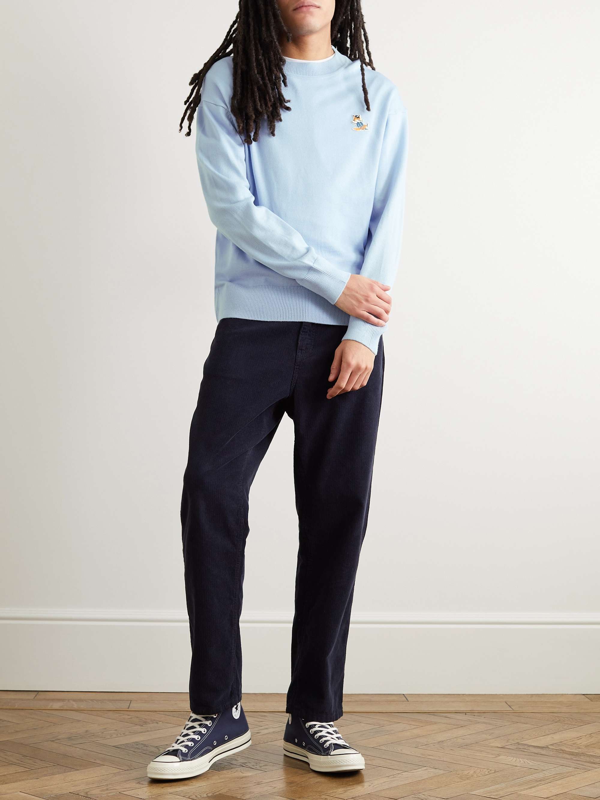 MAISON KITSUNÉ Logo-Appliquéd Wool Sweater