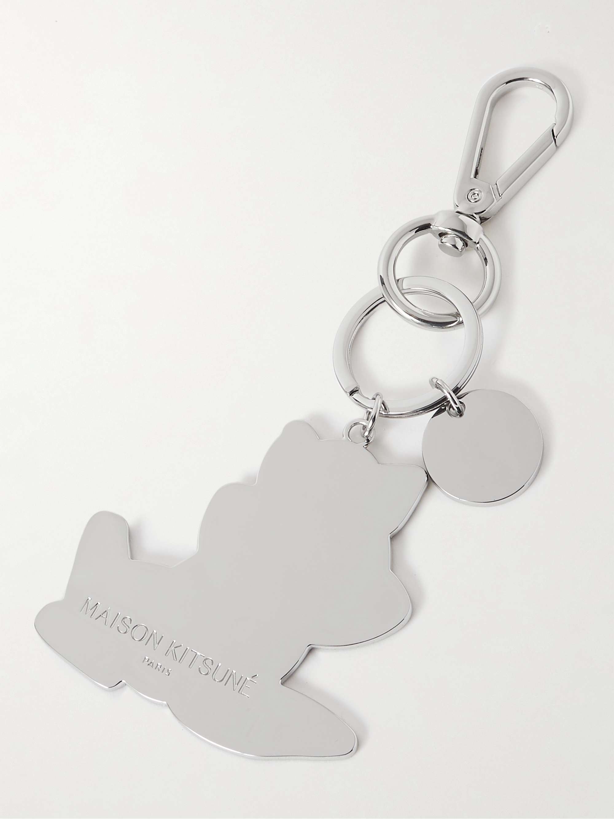 MAISON KITSUNÉ Silver-Tone Enamel Key Ring