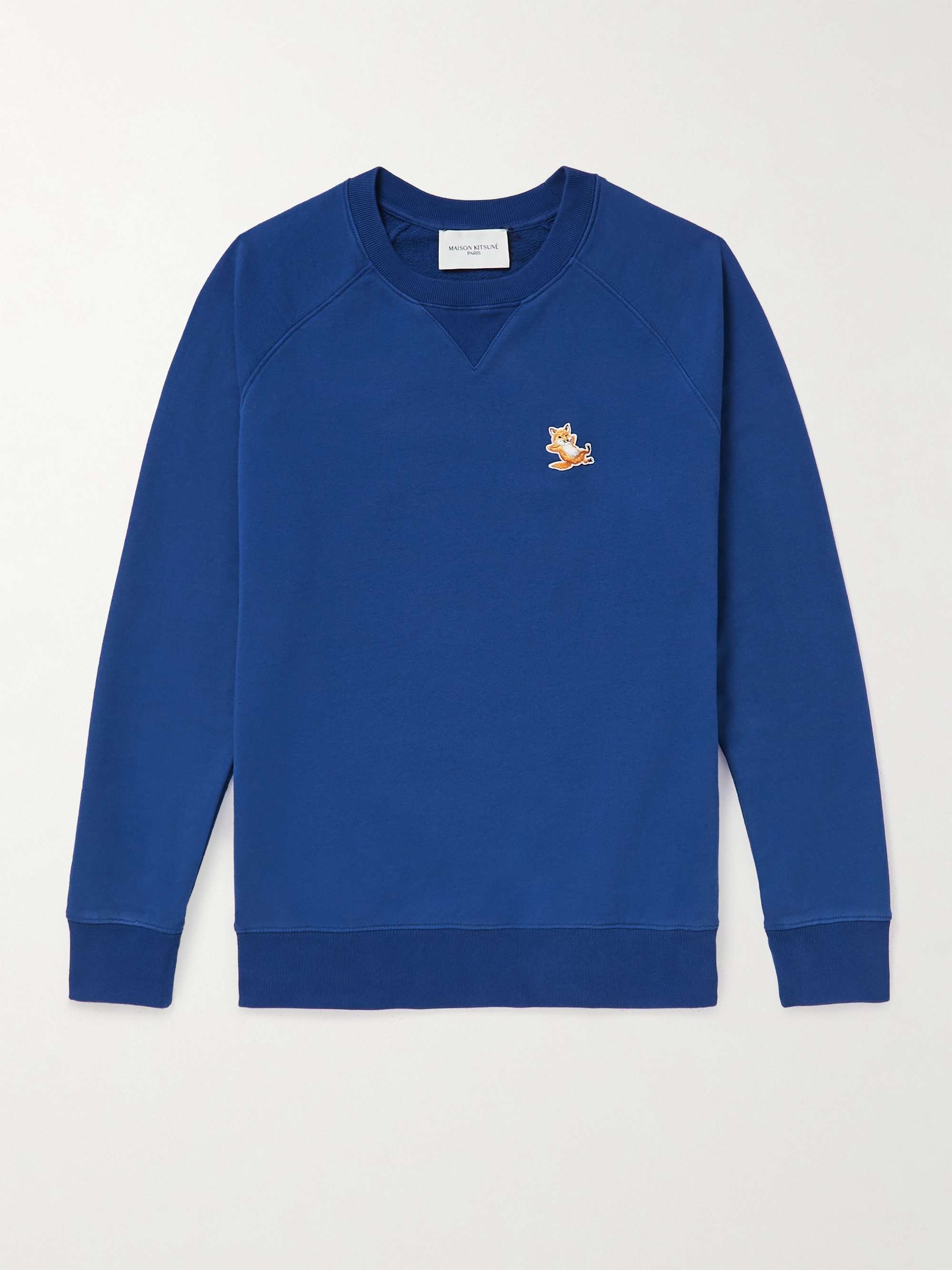 MAISON KITSUNÉ Chillax Fox Logo-Appliquéd Cotton-Jersey Sweatshirt for ...