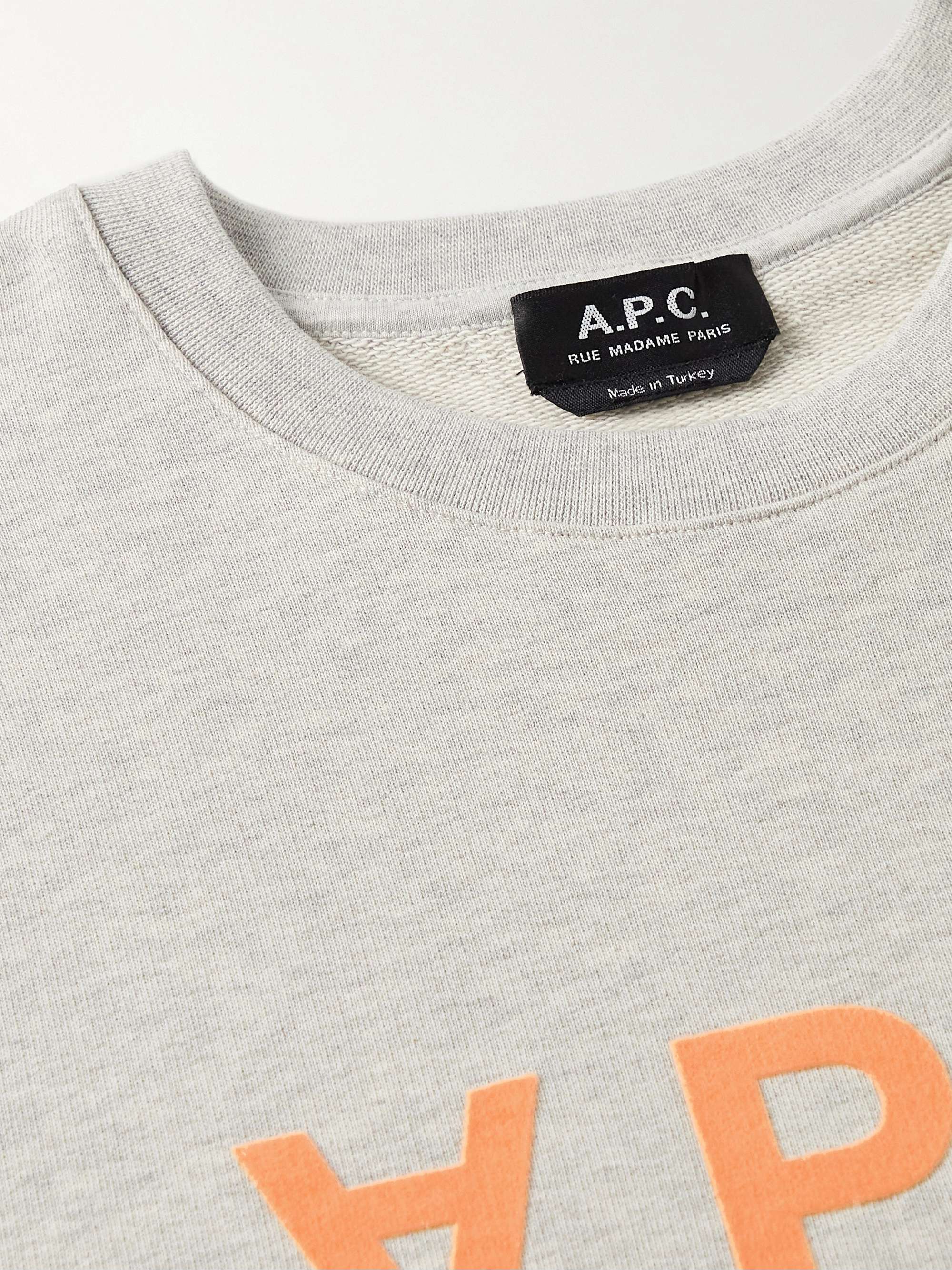A.P.C. Logo-Flocked Cotton-Jersey Sweatshirt