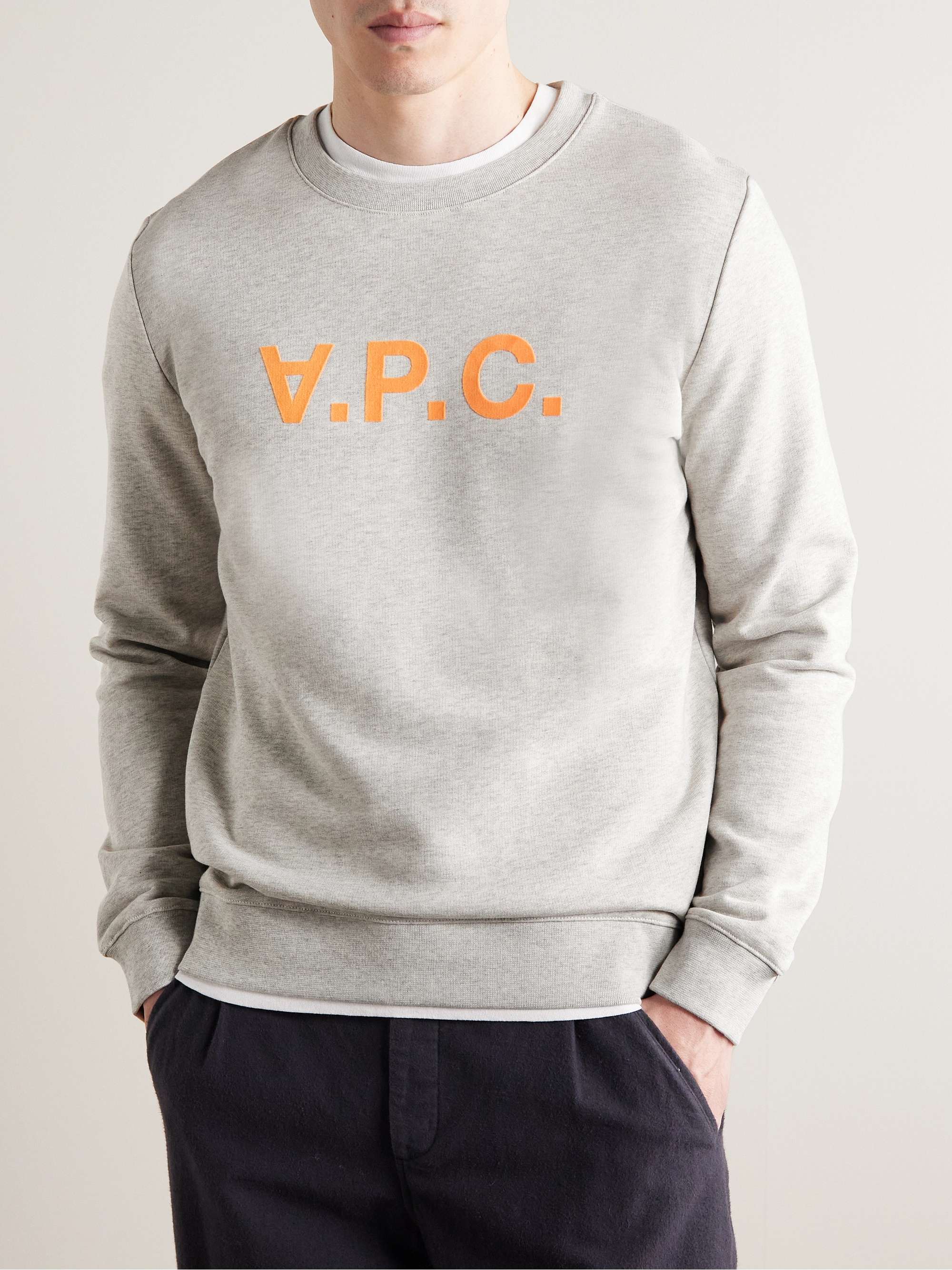 A.P.C. Logo-Flocked Cotton-Jersey Sweatshirt