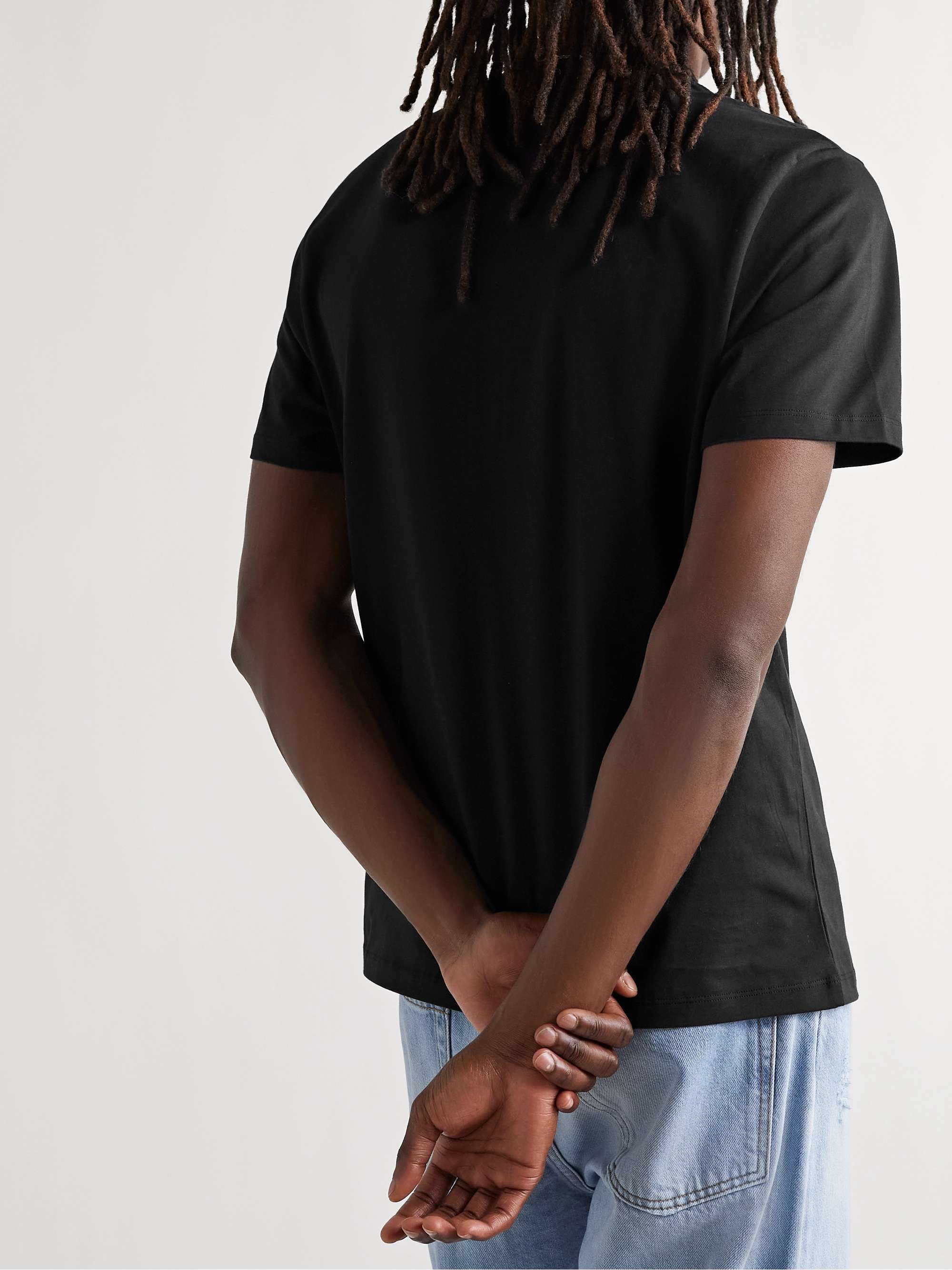 AMI PARIS Logo-Embroidered Cotton-Jersey T-Shirt