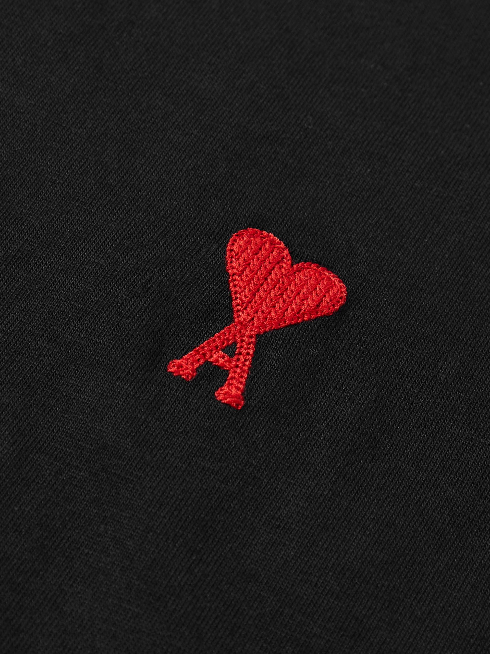 AMI PARIS Logo-Embroidered Cotton-Jersey T-Shirt